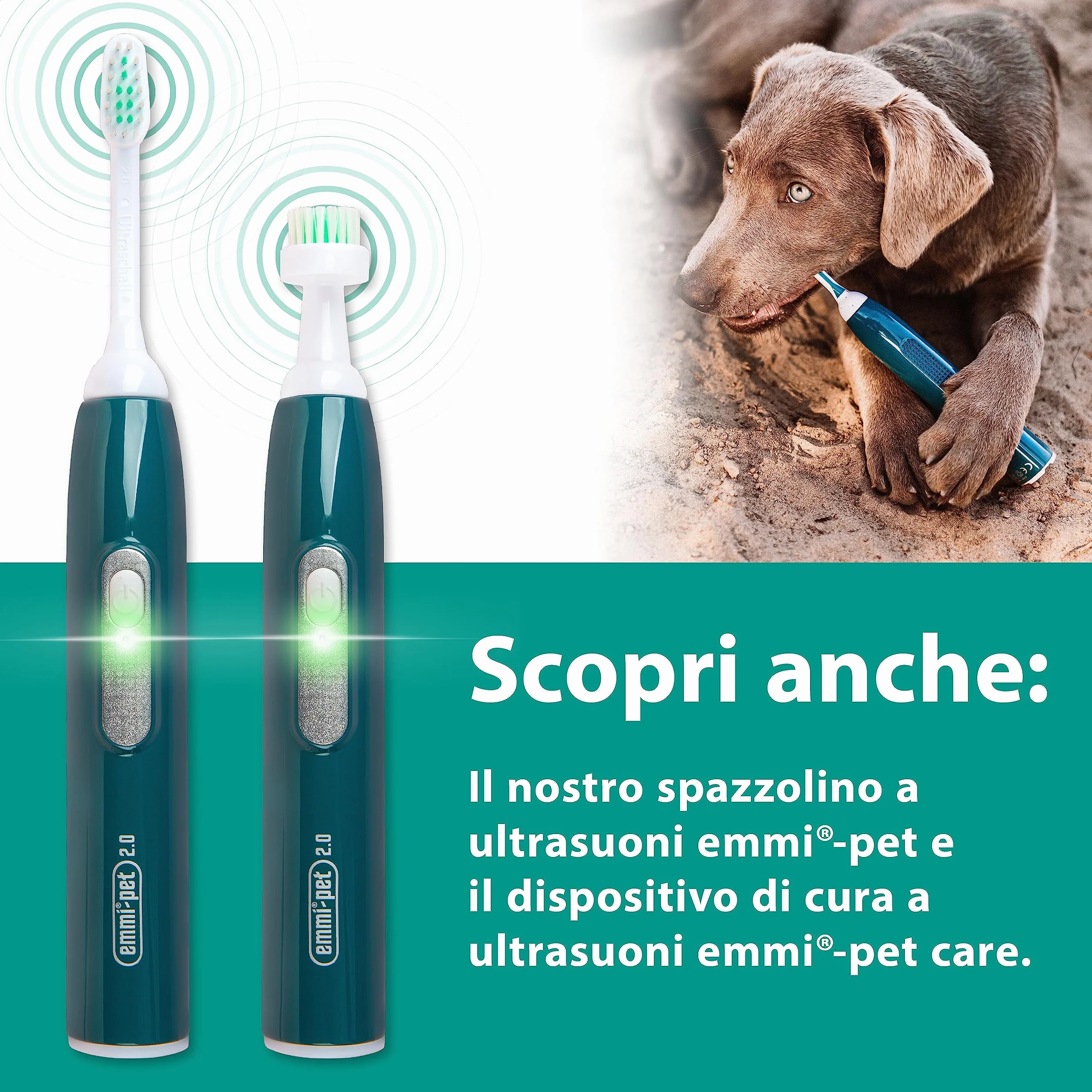 emmi-pet 1x Orozyme gel dentale per cani e gatti con funzione autopulente I Dentifricio per cani