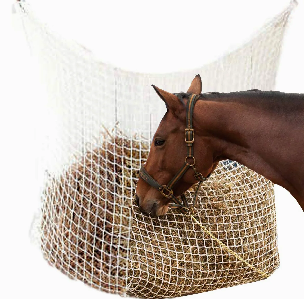 Hay Net Borsa per alimentazione lenta per mangiatoie per cavalli per un'intera giornata di alimentazione al pascolo extra large (160 x 101,6 cm)