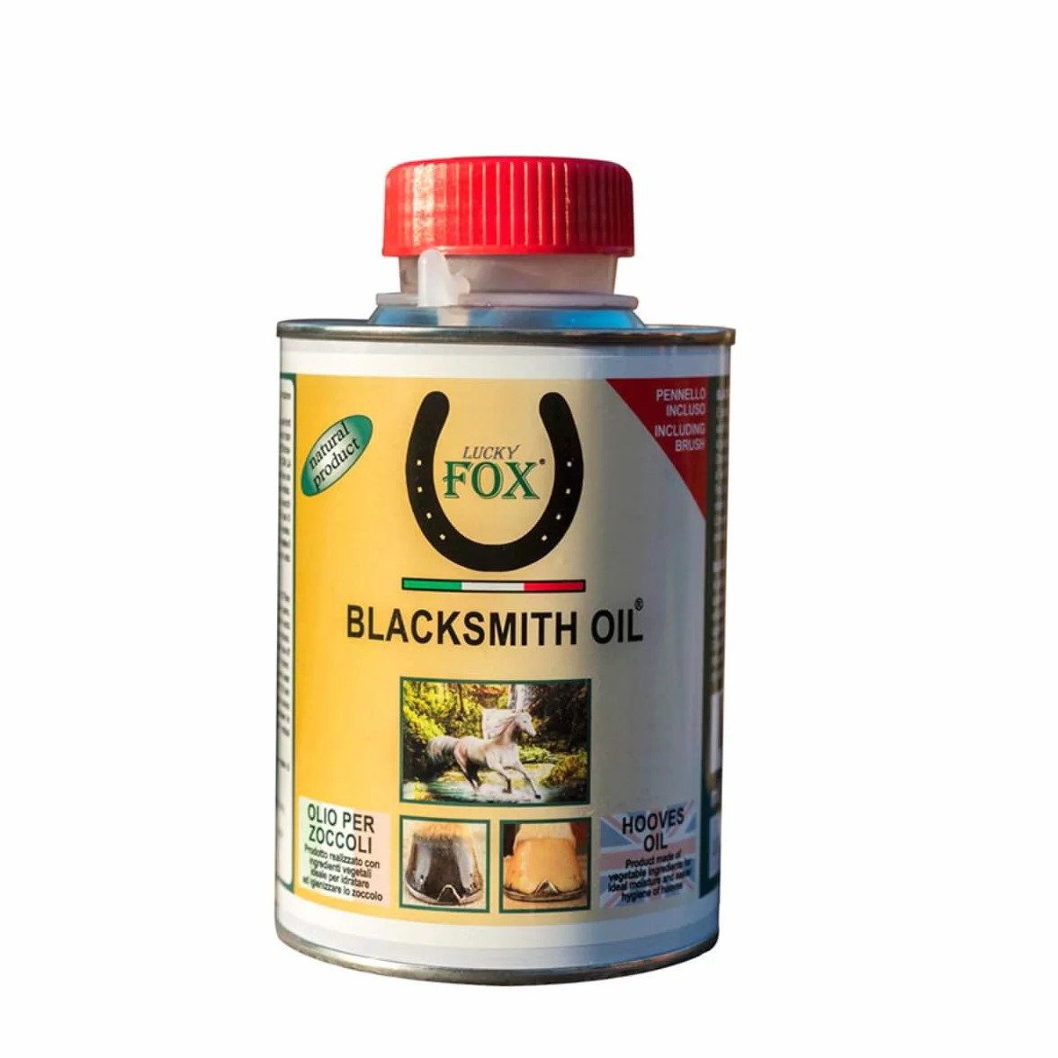 Lucky Fox BLACKSMITH OIL, Idratante per lo Zoccolo del Cavallo, Garantisce Elasticità allo Zoccolo, Crea una Barriera Naturale agli agenti esterni, 500ml