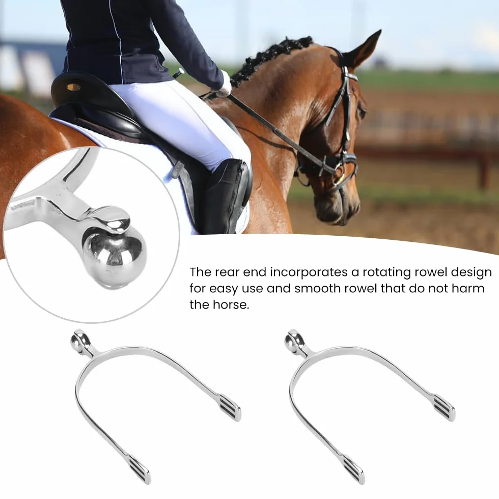 flexman Speroni da Equitazione 2 Pezzi, Speroni Cavallo Inglesi in Acciaio Inossidabile con Sfera a Rullo Stivali Equestre Amanti Dell'Equitazione Cavaliere per Stivali Equitazione, Uomini, Cavalieri