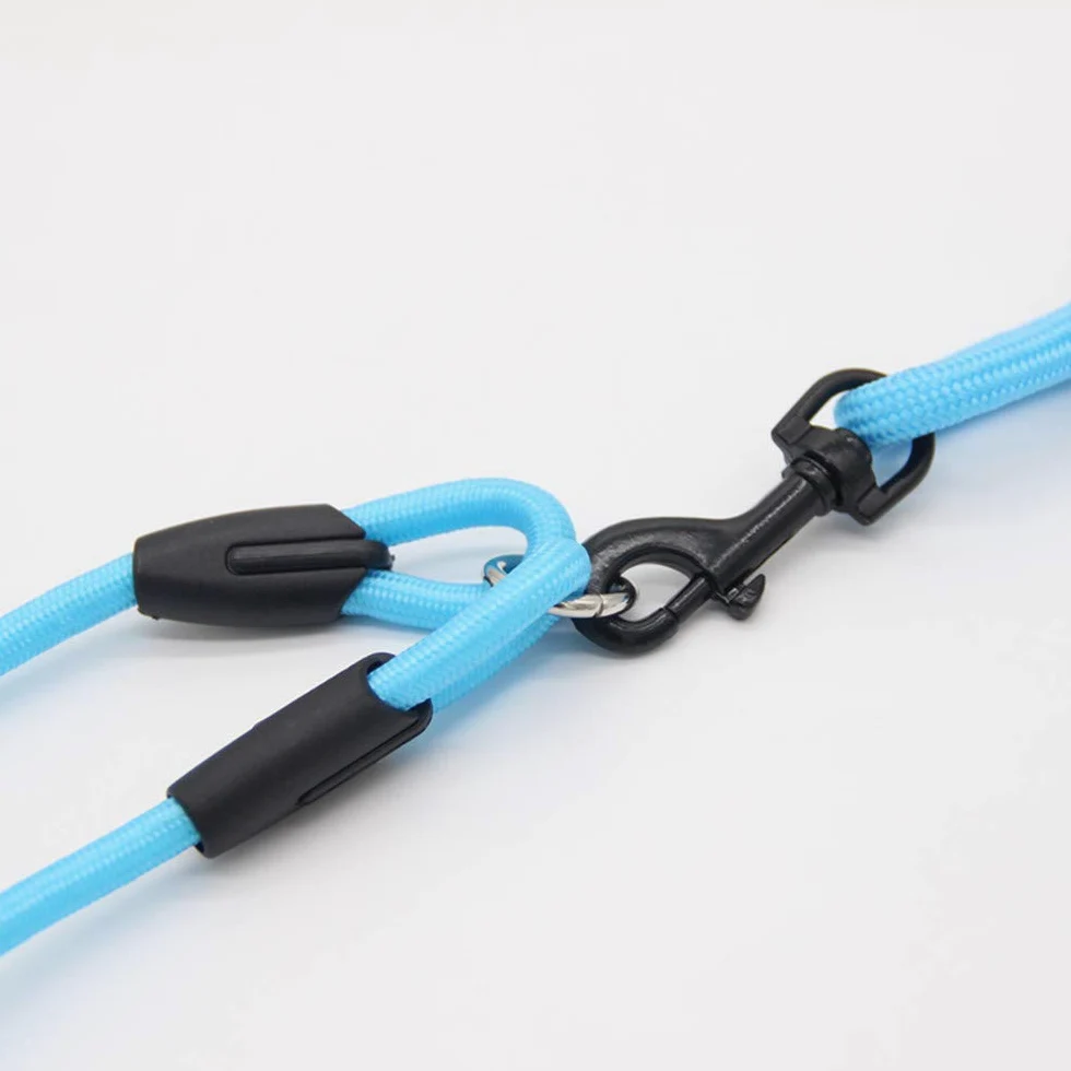 Guinzaglio per cani Doppia Corda in Nylon Passeggiata Due Cani Guinzaglio Accoppiatore Doppio Doppio Guinzaglio Da Passeggiata Collare Opzionale Corda Tirare 1 Pz Corda Blu Xl 1.2 CM