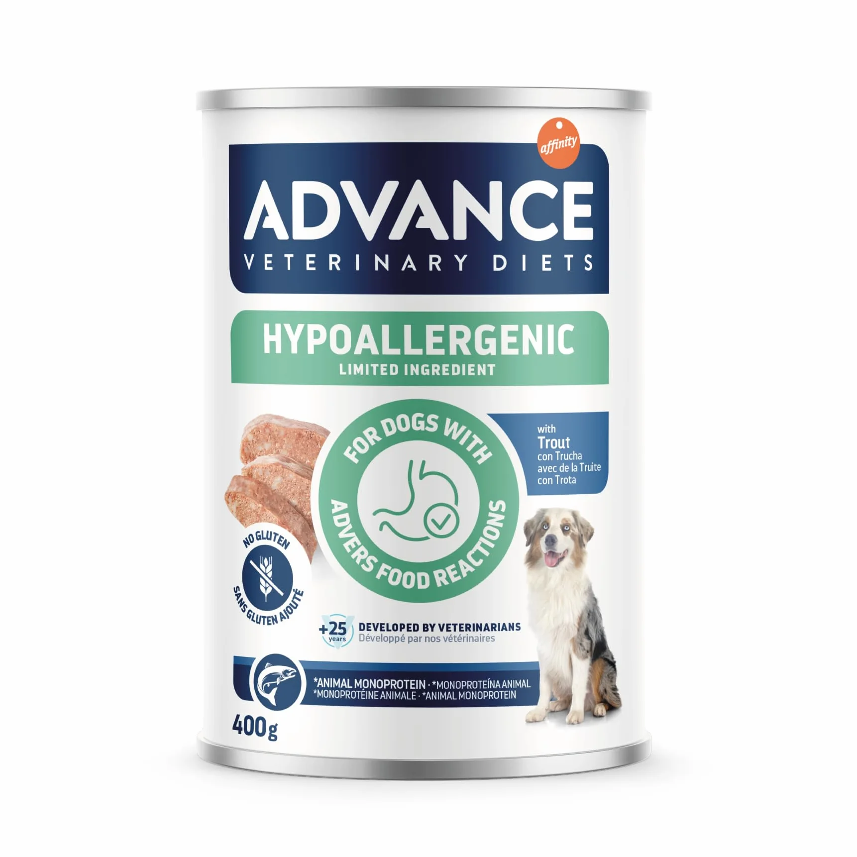Advance Diets Cibo Umido per Cani - Hypoallergenic con Trota - 6 scatolette da 400g