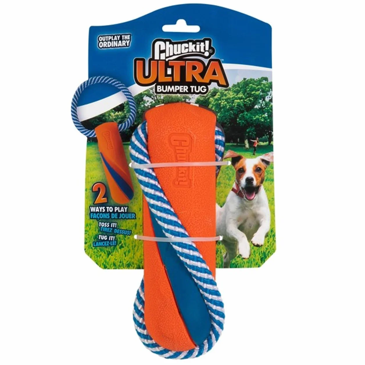 Chuckit Ultra Bumper Tug Dog Toy Double Play Outplay Ordinary Toss-It Or Tug-It
