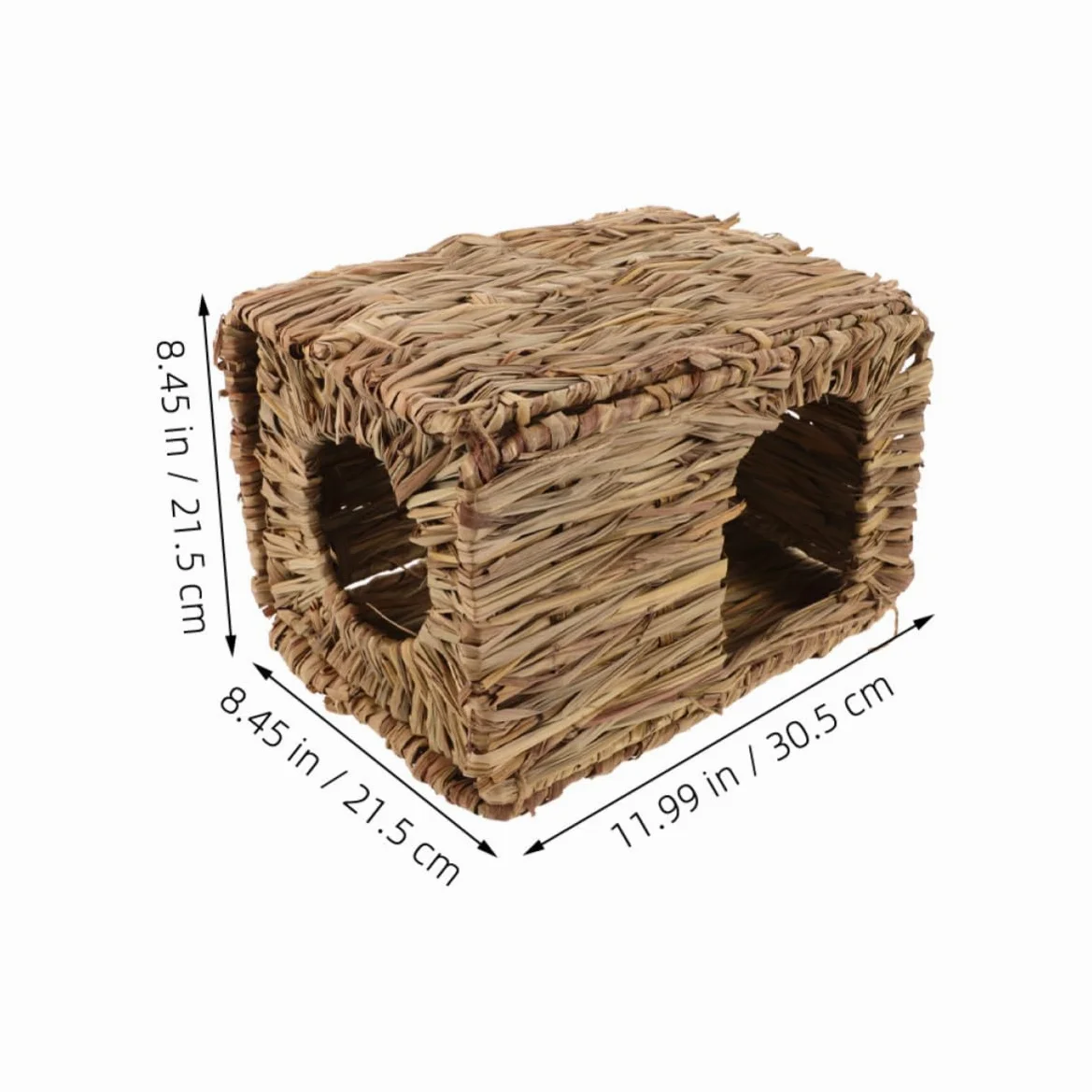 Casa per Conigli Rifugio in Intrecciata 2 Pezzi Pieghevole Resistente e Portatile per Piccoli Animali da Interno ed Esterno