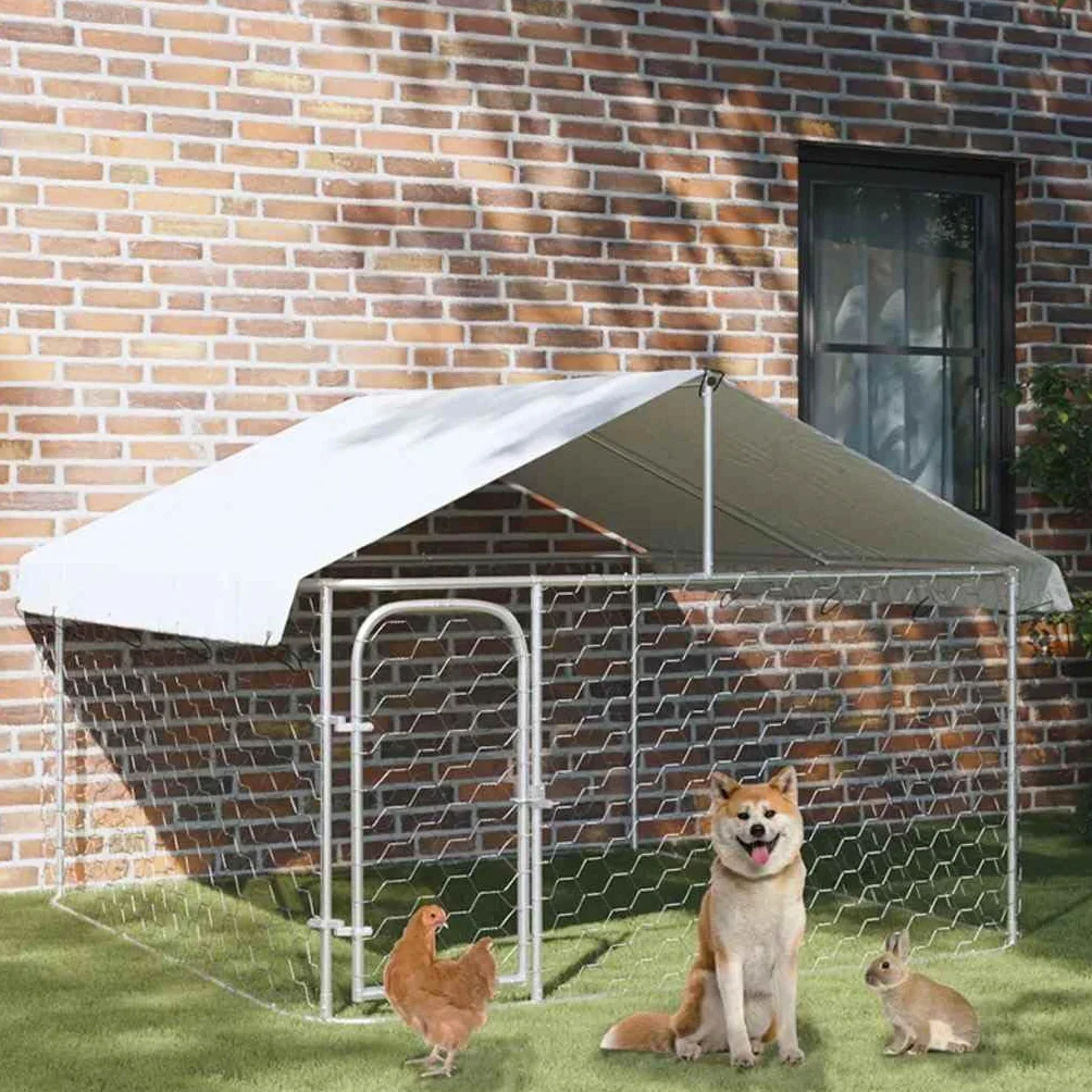 vidaXL Gabbia per Cani da Esterno con Tetto 200x200x150 cm