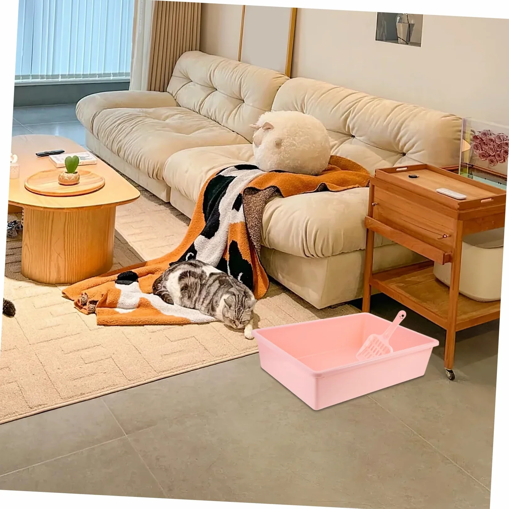 Beavorty 1set Lettiera Per Con Design e Resistente Per Mantenere La Colore Rosa Compatte