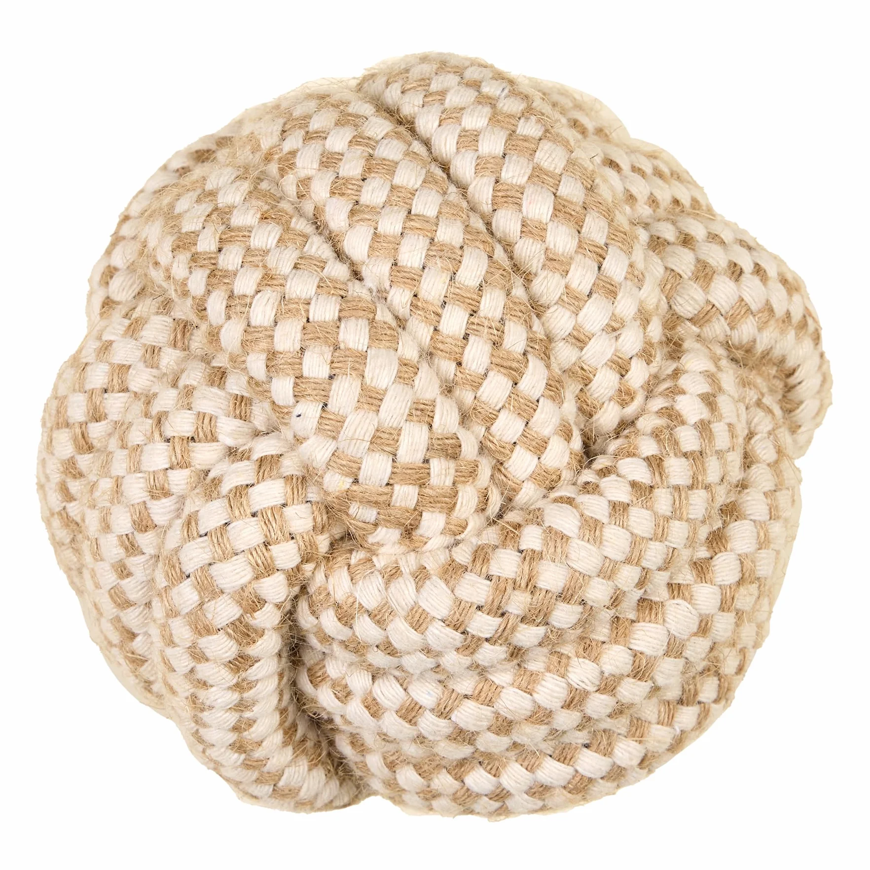 Giocattolo cane corda cotone canapa naturale da masterizzare giocattolo interattivo per cani cuccioli – palla 10 cm, beige