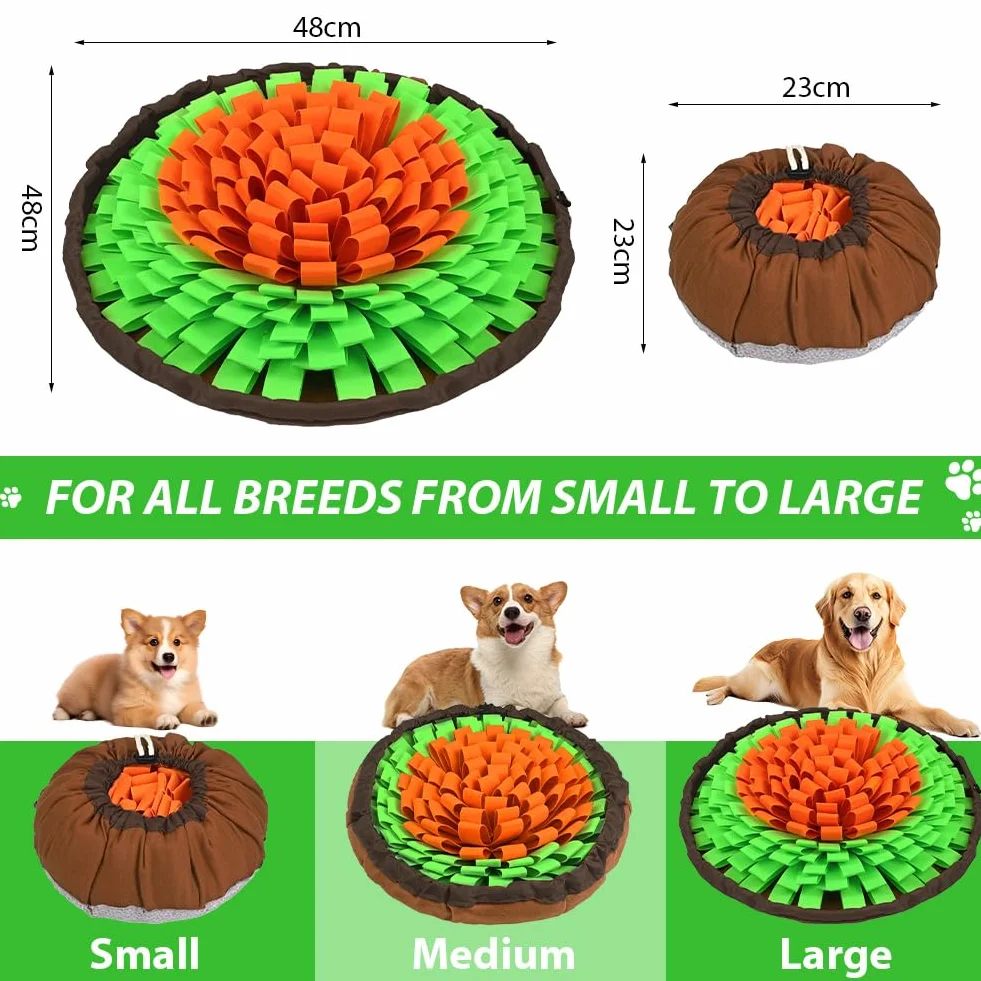 Tappeto Olfattivo Cane, 48 cm Tappetino antiscivolo per animali domestici con coulisse per appenderlo,tappetino per sniffare cibo,per l'allenamento Olfattivo lo Slow Food Sollievo Dallo Stress