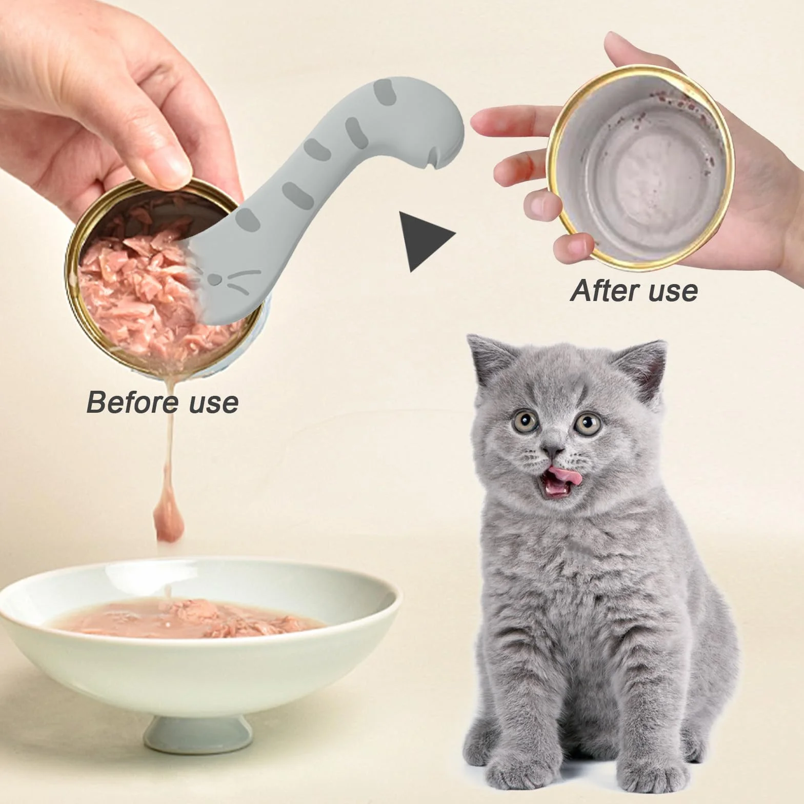 Coperchi in Silicone, Cucchiaio per Cibo Umido per Gatti/Apriscatole, Coperchi Silicone per Lattine di Cibo per Cani e Gatti, Mini Spatola per Alimenti in Scatola per Animali Domestici