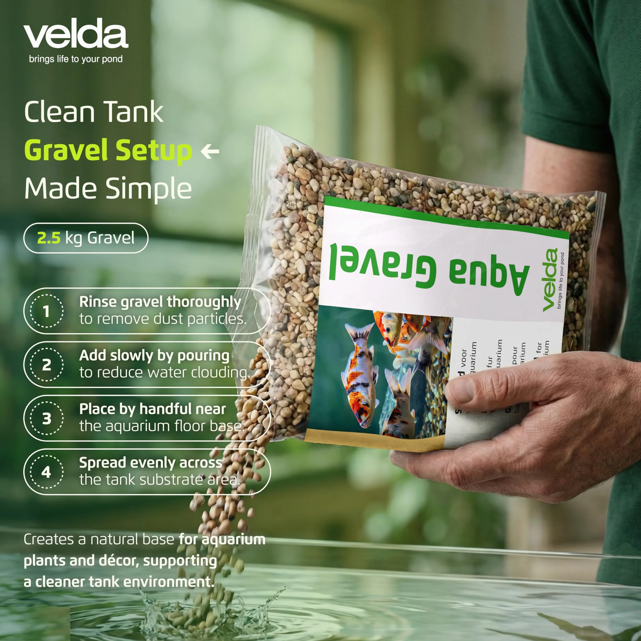 velda Grana di ghiaia da 4/6 mm - Sacchetto da 2,5 kg
