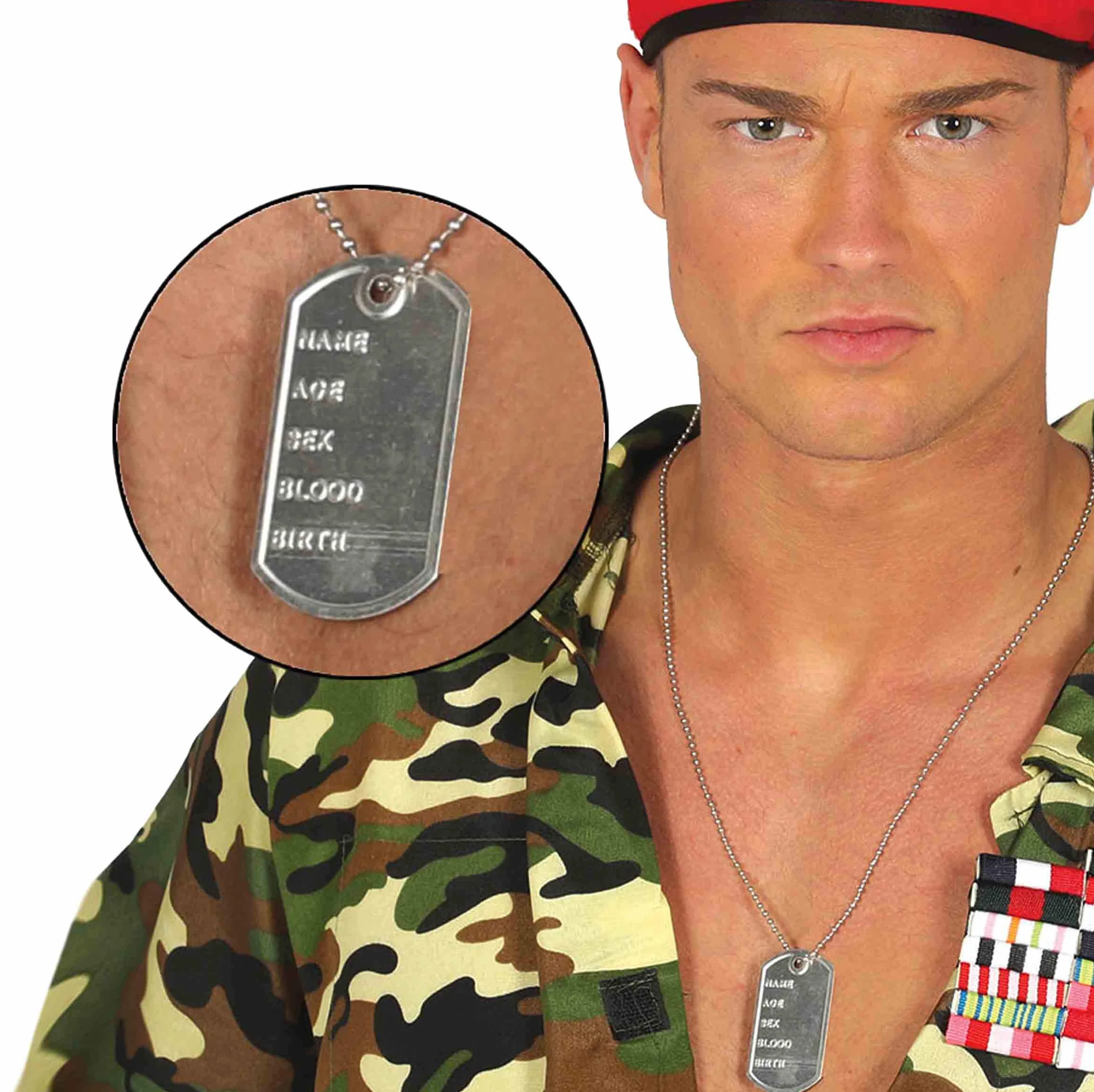 Collana con Piastrina Militare Identificativa Argento