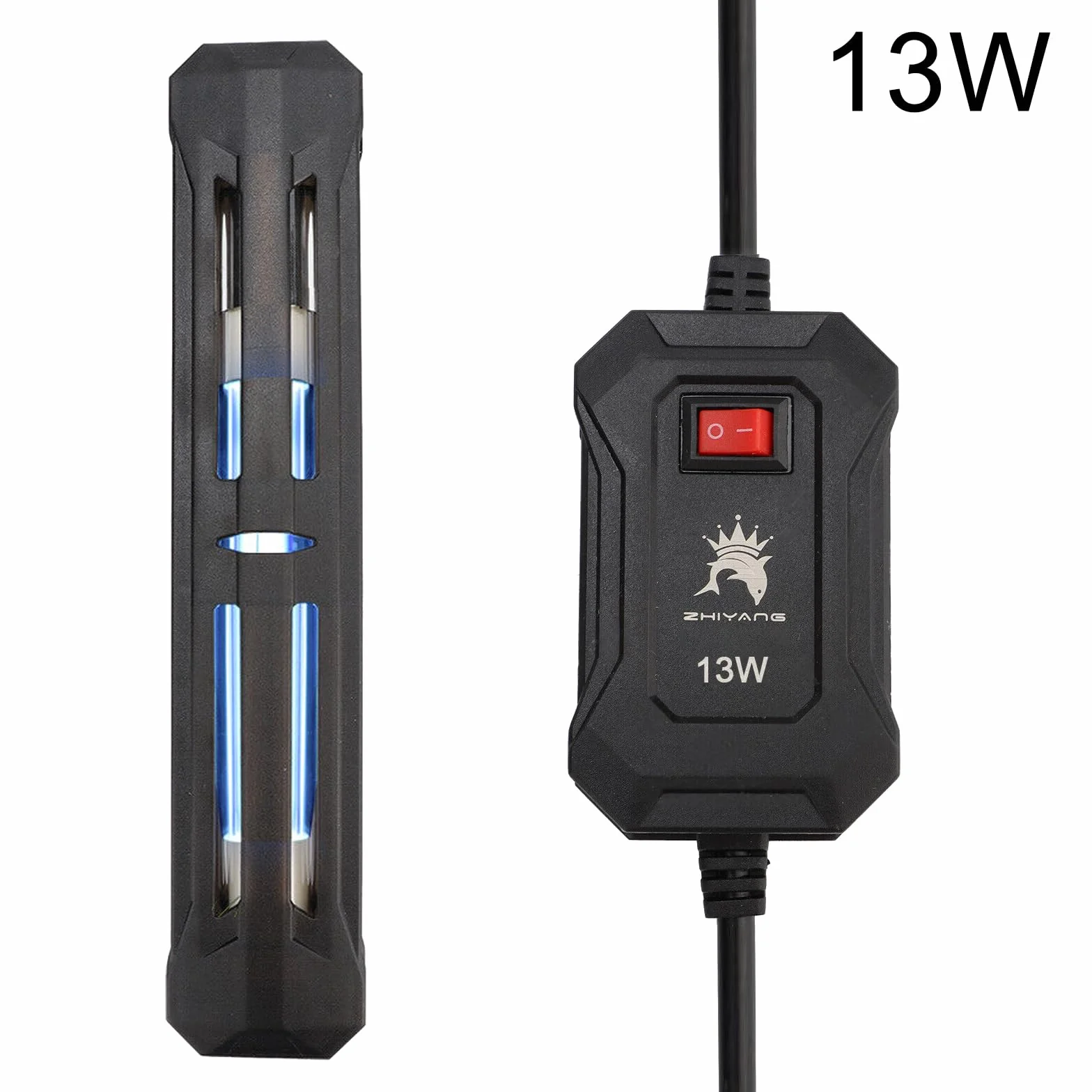 Sterilizzatore UV per acquario, luce – Impermeabile LED sommergibile, luce disinfettante per acquari, lampada Water Clean Lamp, spina UE (13 W)