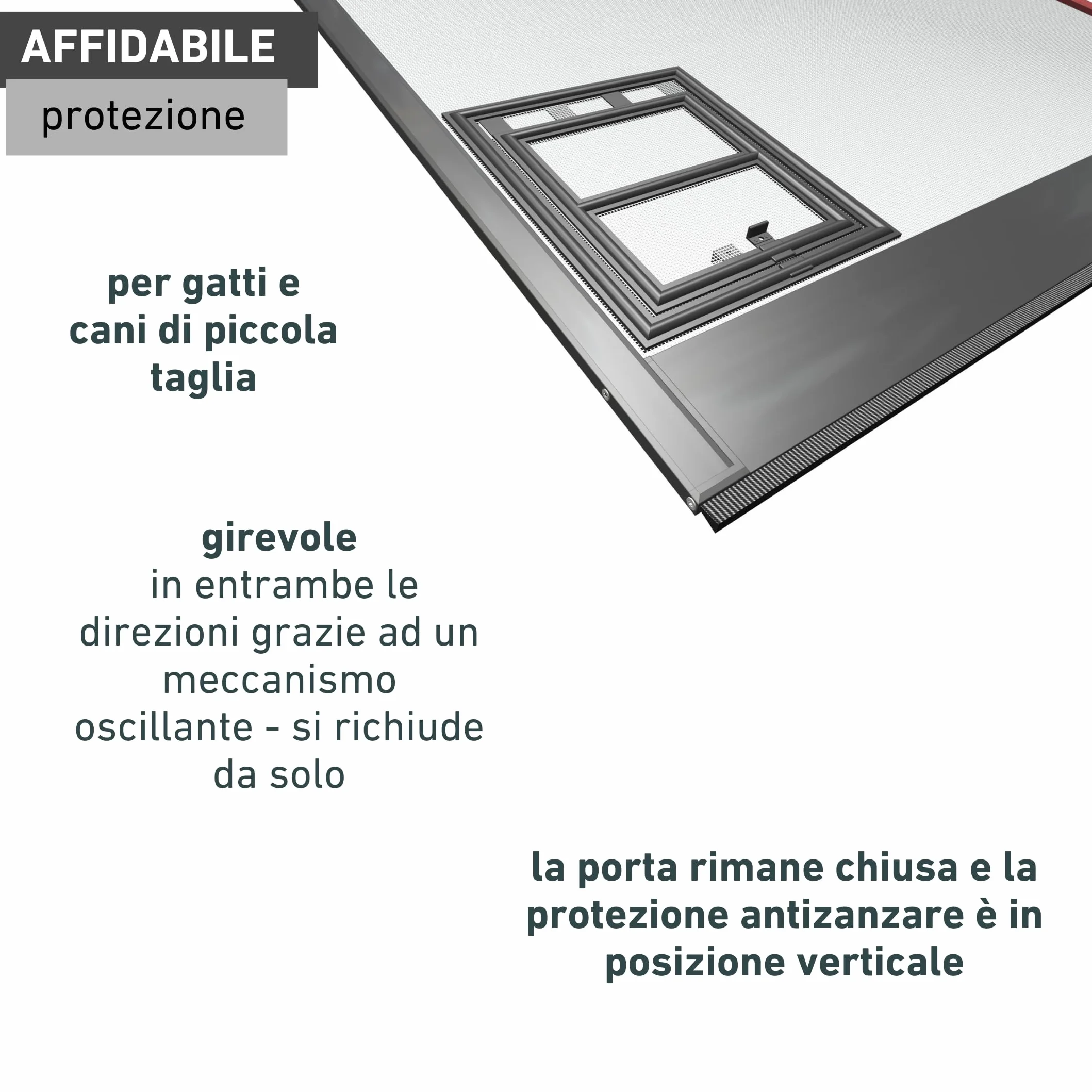 Windhager, 03333 Gattaiola Con Easyclip di montaggio, telaio per protezione dagli insetti, Nero, bloccanile, 20 x 25 cm
