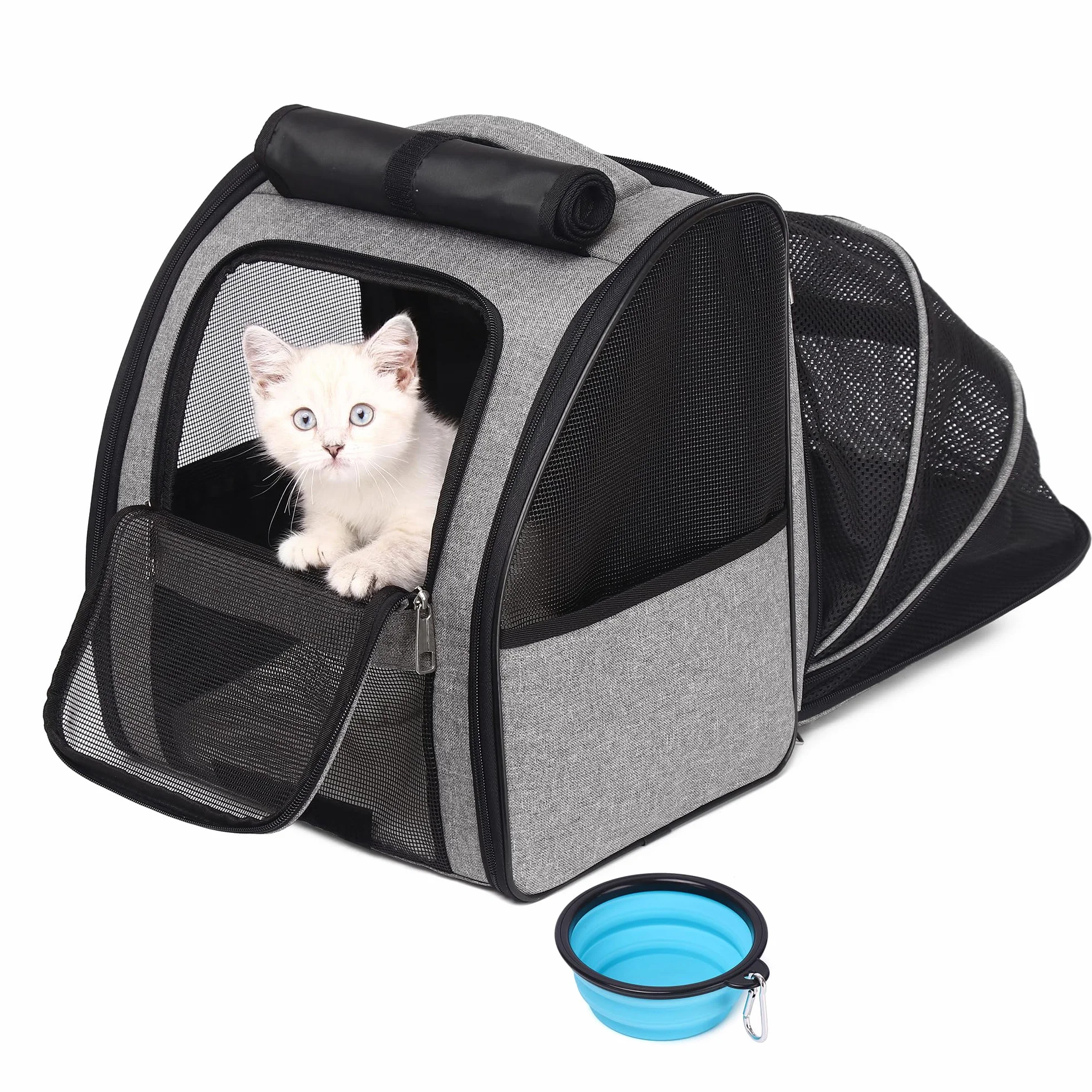 Zaino Espandibile per Cani e Gatti Approvato Compagnie Aeree Viaggi Escursioni Grigio