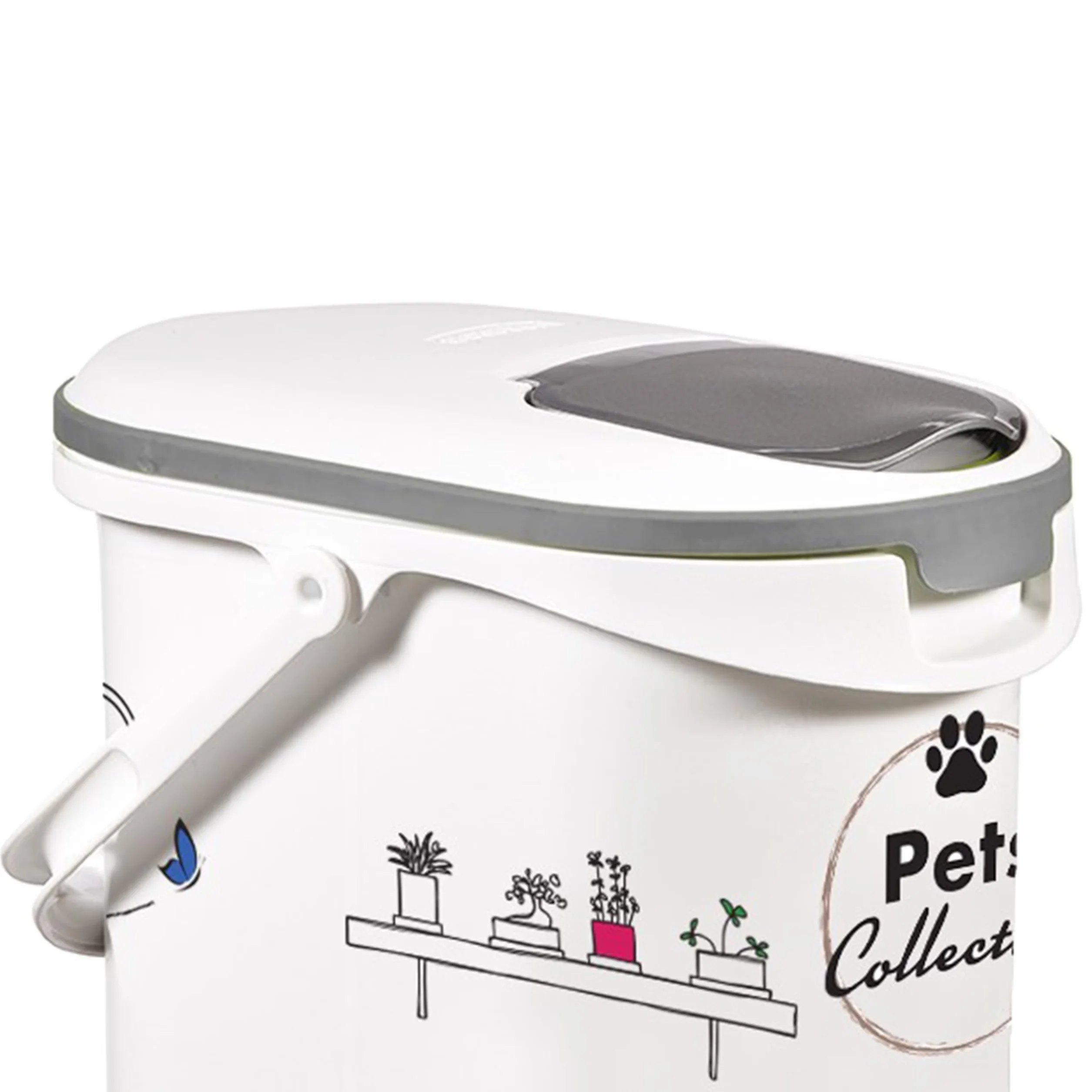 Curver Contenitore per crocchette per gatti – 10 L/4 KG – Pets Collection – Contenitore ermetico anti-odore per alimenti per gatti – 19 x 30 x 35 cm, bianco