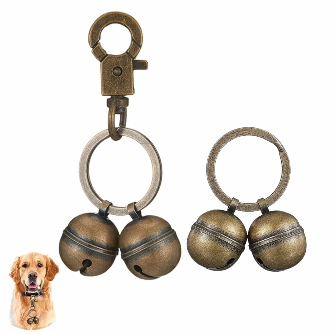 2 Set Campanellino Extra Rumorosi per Cani Gatti Campanelli, Campanello extra forte per cani e gatti, localizzatore di animali domestici e falconeria, ciondoli in ottone resistente