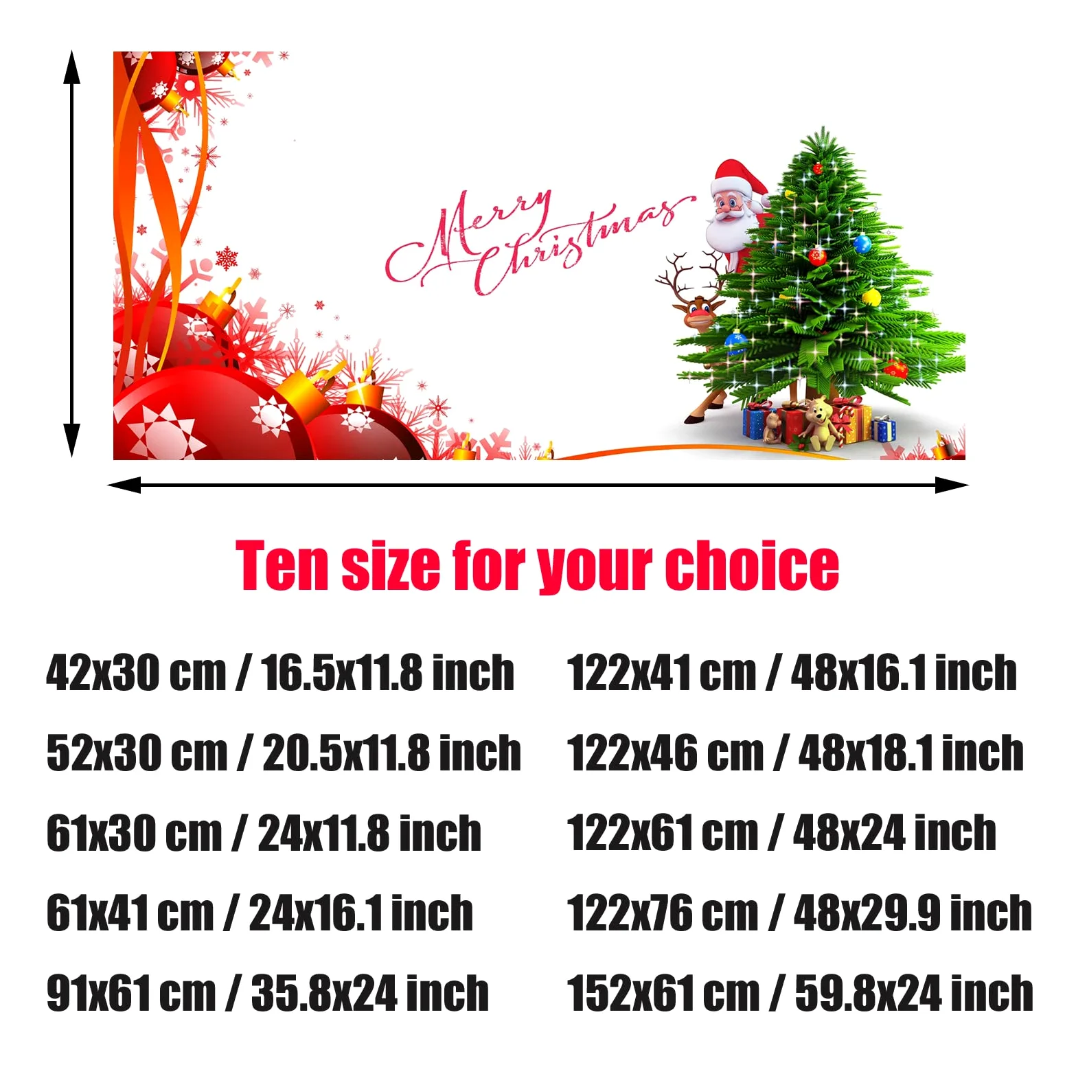 BAHULA Adesivo sfondo acquario, Buon Natale HD Stampa carta da parati Fish Tank decorazioni sfondo PVC autoadesivo paesaggio, 122 x 76 cm