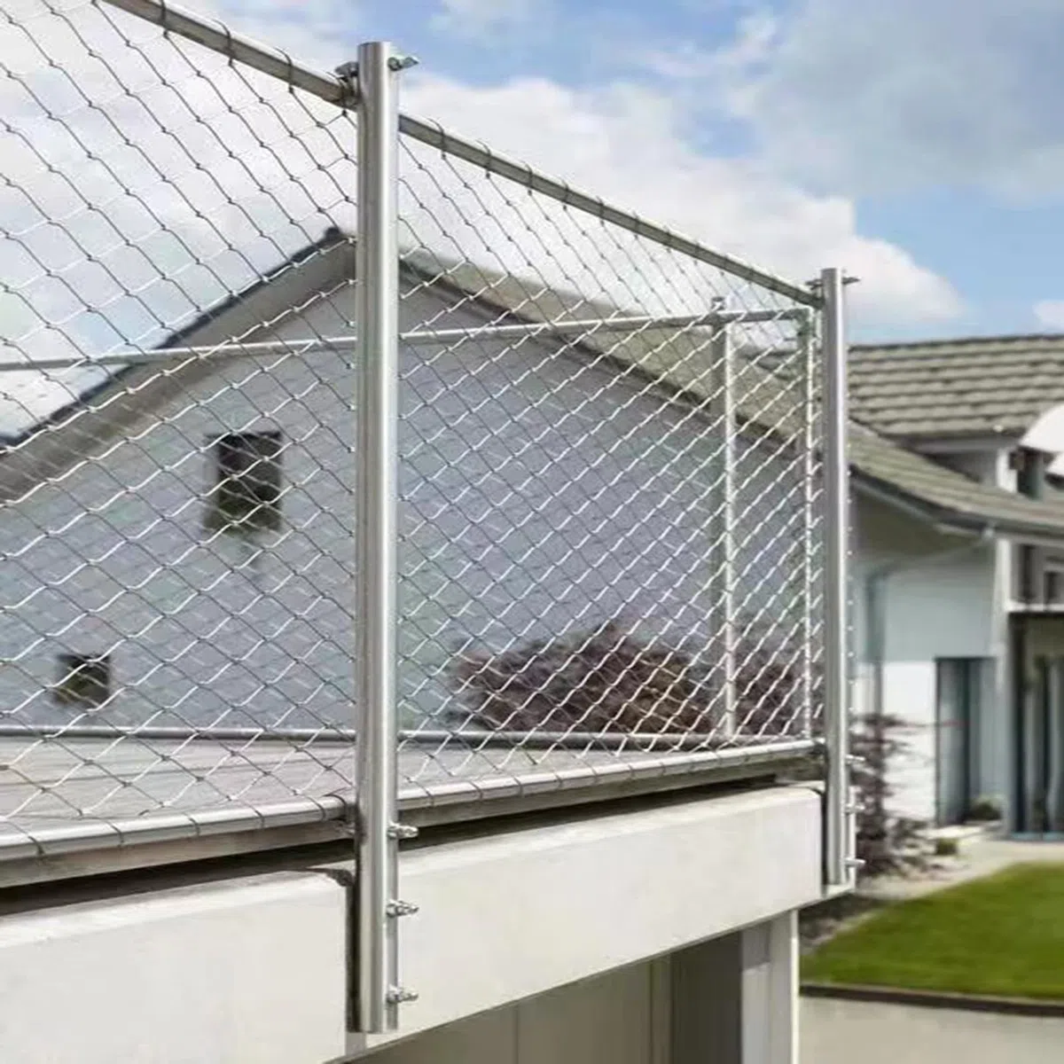 Rete metallica in acciaio inossidabile per piante rampicanti Rete di protezione per balcone personalizzabile (colore: argento Dimensioni: 1x12m) - Forte barriera di sicurezza