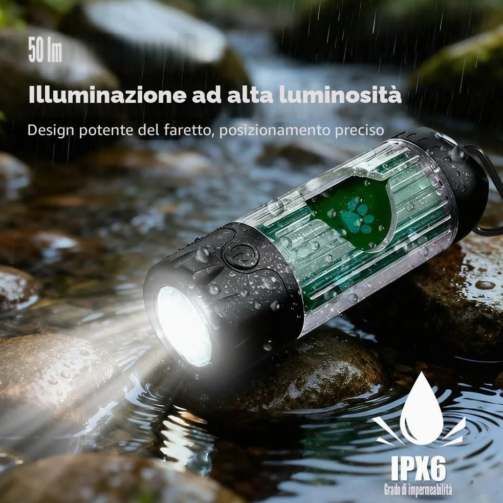 2025, dispenser di sacchetti per escrementi con torcia, IPX 6, impermeabile, con 7 colori, luce notturna USB-C ricaricabile, raccoglitore di escrementi per cani, dotato di sacchetti della spazzatura