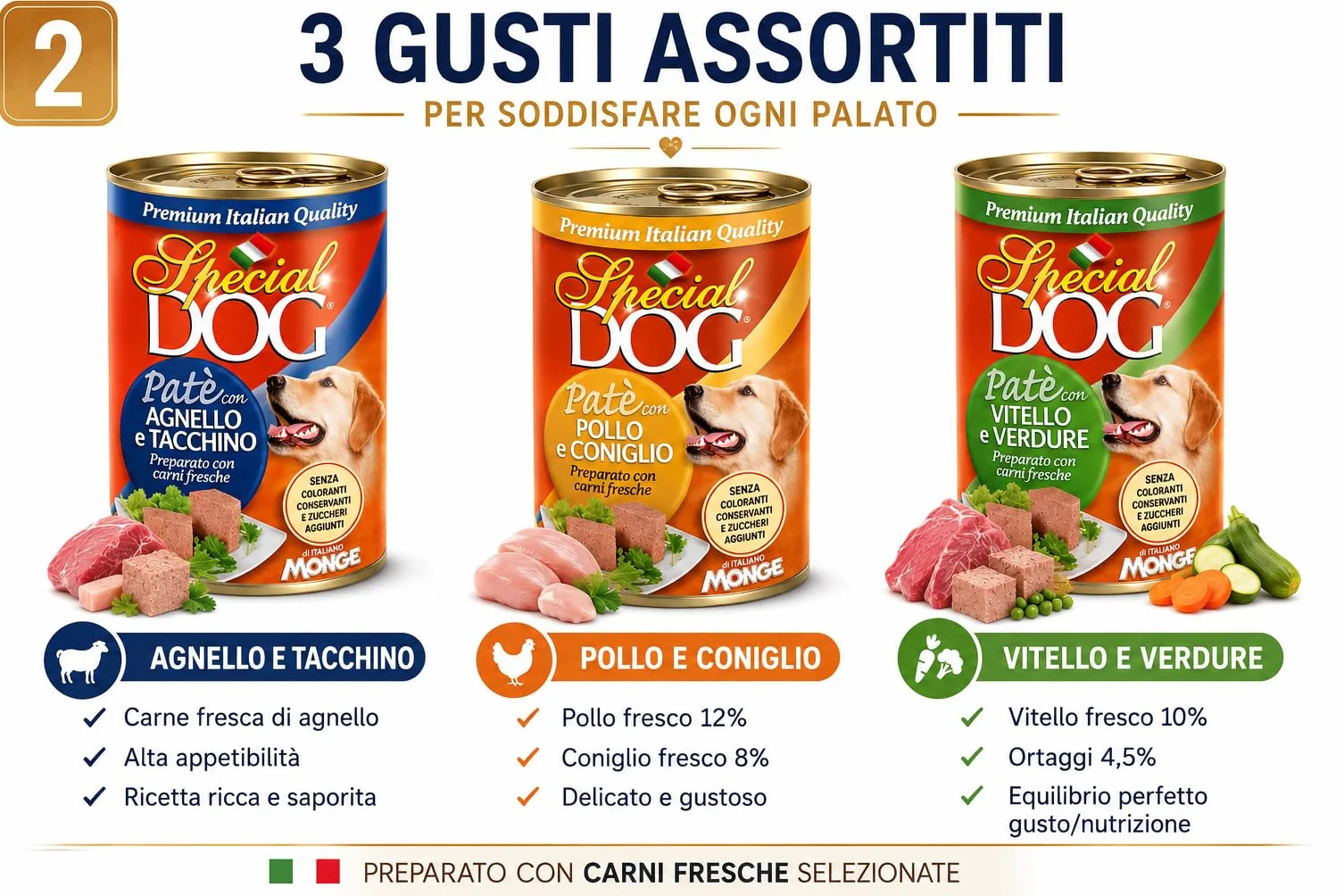 MONGE SPECIAL DOG PATÉ DA 400 GR. CANE ADULTO - CIBO PER CANI - (Gusto, 8X)