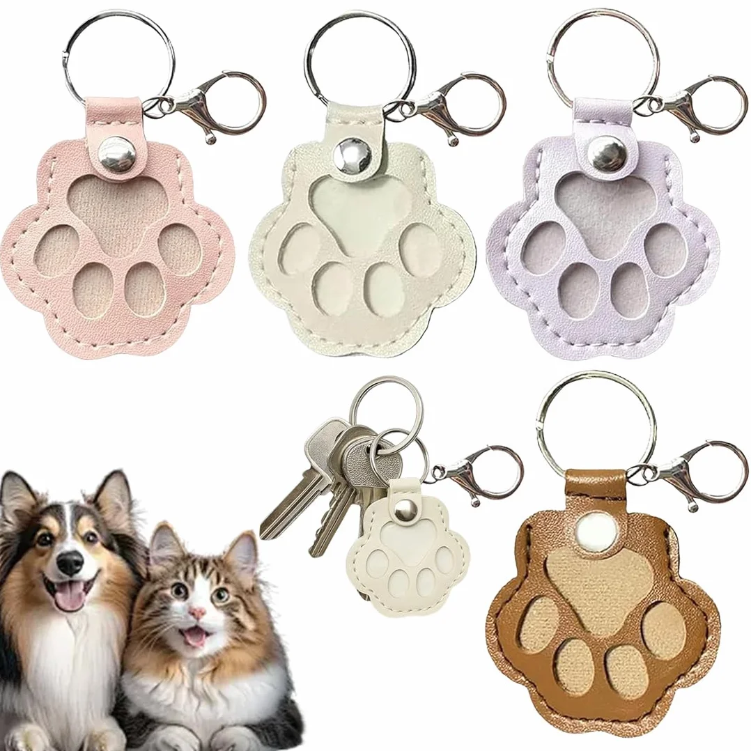 Portachiavi 4 Unità Contenitore Peli Animali Domestici Bianco Lilla Rosa Beige