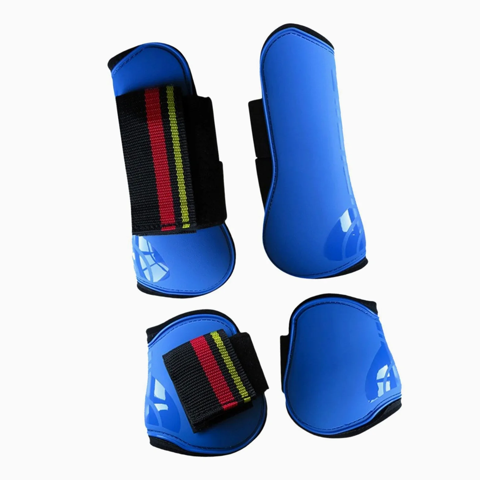 4 Pezzi Paratendini per Cavallo Set di Fasce per Gambe Gambali per Cavallo Stivali per Cavallo per Gambe Anteriori e Posteriori per Ostacoli da Salto, Blu