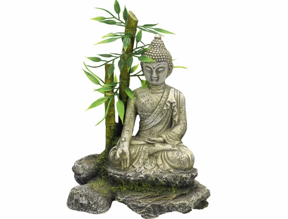 Nobby Aqua Ornaments Zen Statua con bambù 12 x 9 x 16 cm