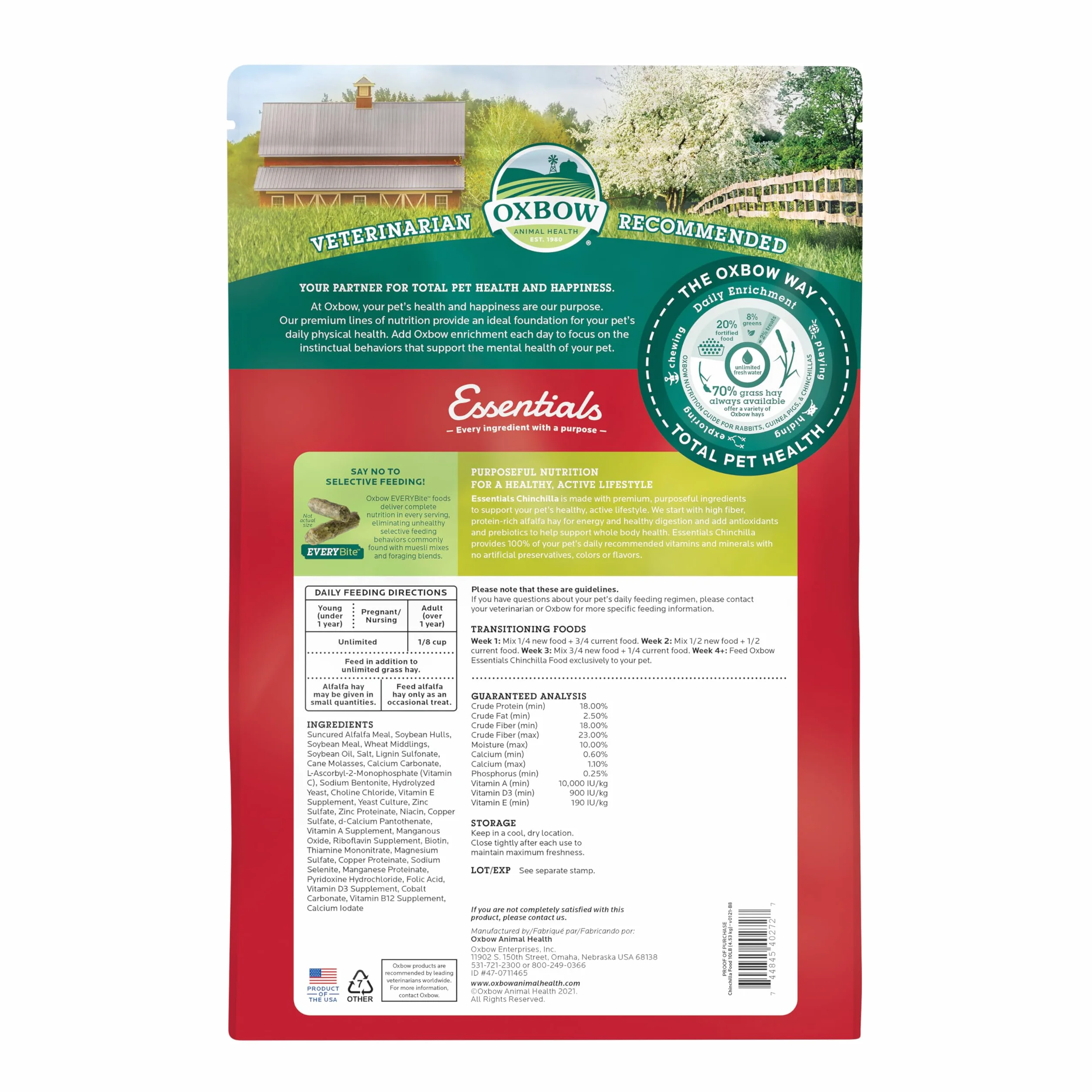 Oxbow Mangime per Chinchilla - 4500 Gr