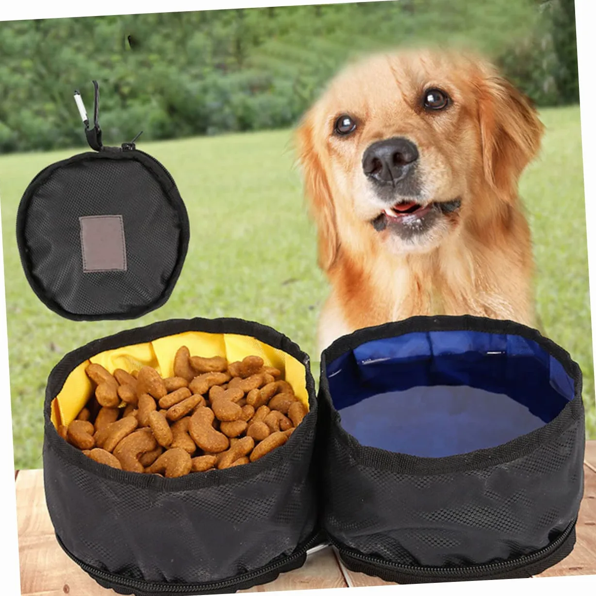 YARNOW 2 Pz Ciotole Doppie Per Animali Domestici Ciotole Impermeabili Per Cani Pieghevoli Per Animali Domestici Tazza Espandibile Pieghevole Viaggiare Prodotti Per i Piega