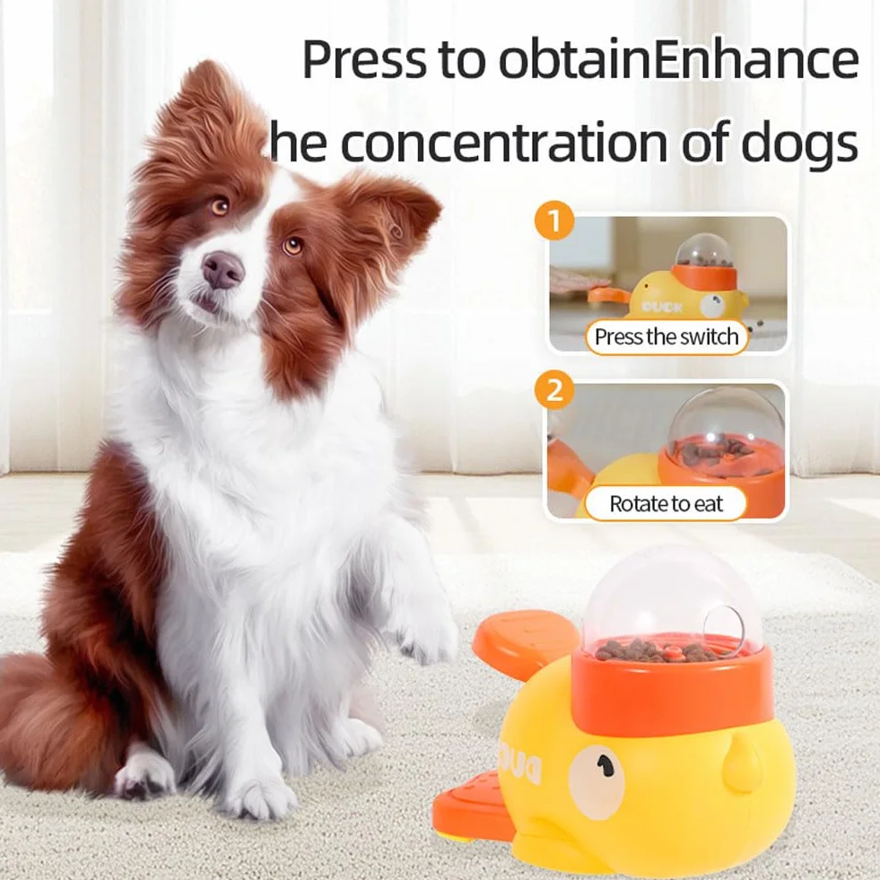 Giochi Di Intelligenza Cane, Dispenser Cibo Gatti, Giocattolo Interattivo a Forma di Anatra, Giocattolo Interattivo 2 In 1 per Cani e Mangiatoia Lenta, Dispenser per Cani d'Anatra