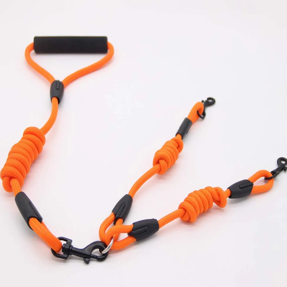 Guinzaglio per cani Doppia Corda in Nylon Passeggiata Due Cani Guinzaglio Accoppiatore Doppio Doppio Guinzaglio Da Passeggiata Collare Opzionale Corda Tirare 1 Pz Corda Blu Xl 1.2 CM