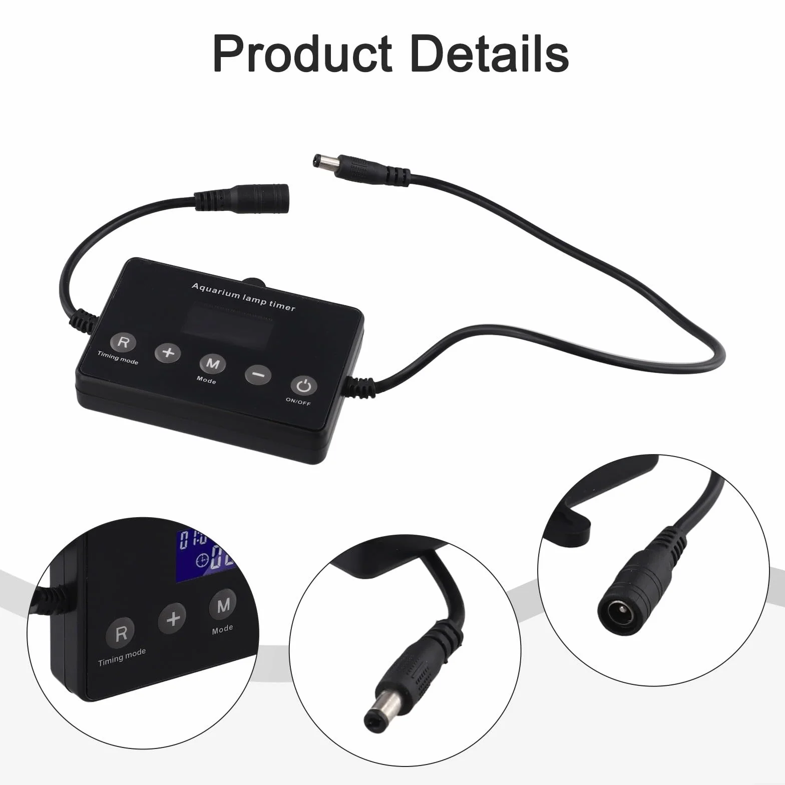 Regolatore di luce a LED per acquario, con timer LCD e dimmer, per luci da 12-24 V, timer programmabile e sistema di regolazione intelligente