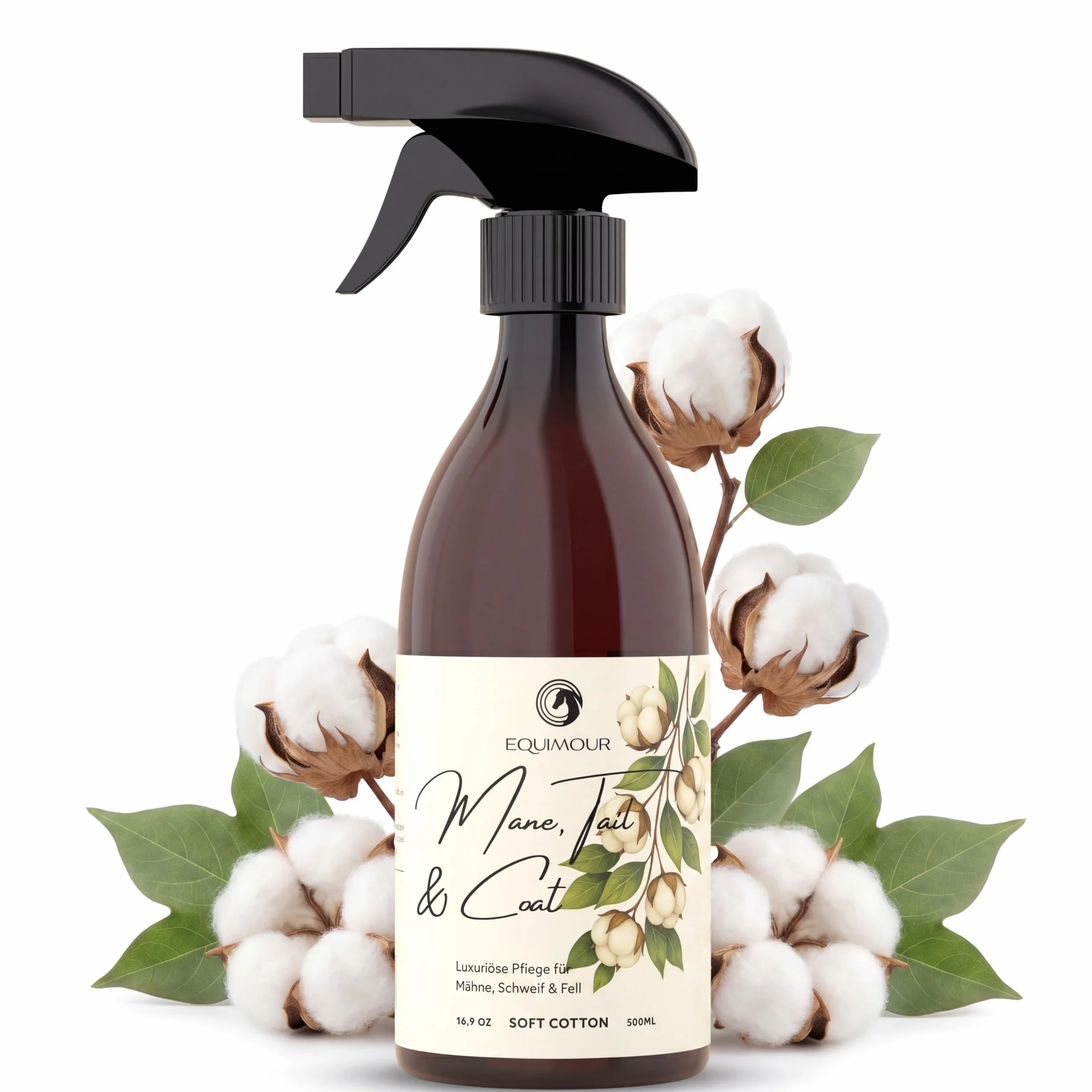 Spray per criniera e coda cavalli lucido cura pelo profumo cotone morbido antipolvere