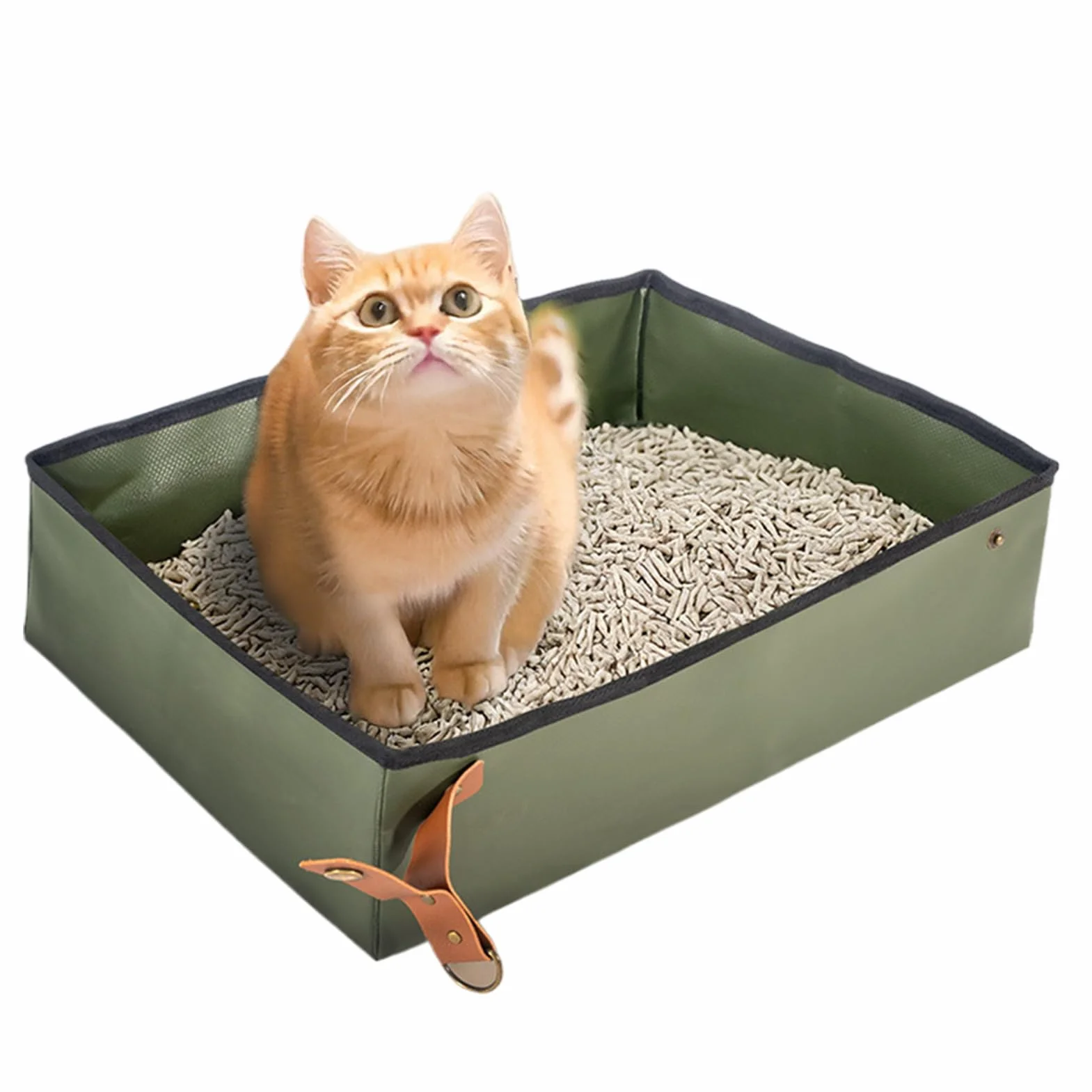 Lettiera Portatile Per Gatti - Vassoio Igienico Da Viaggio | Toilette Compatto Trasporto Animali Domestici per Casa Appartamento Auto Viaggi Campeggio