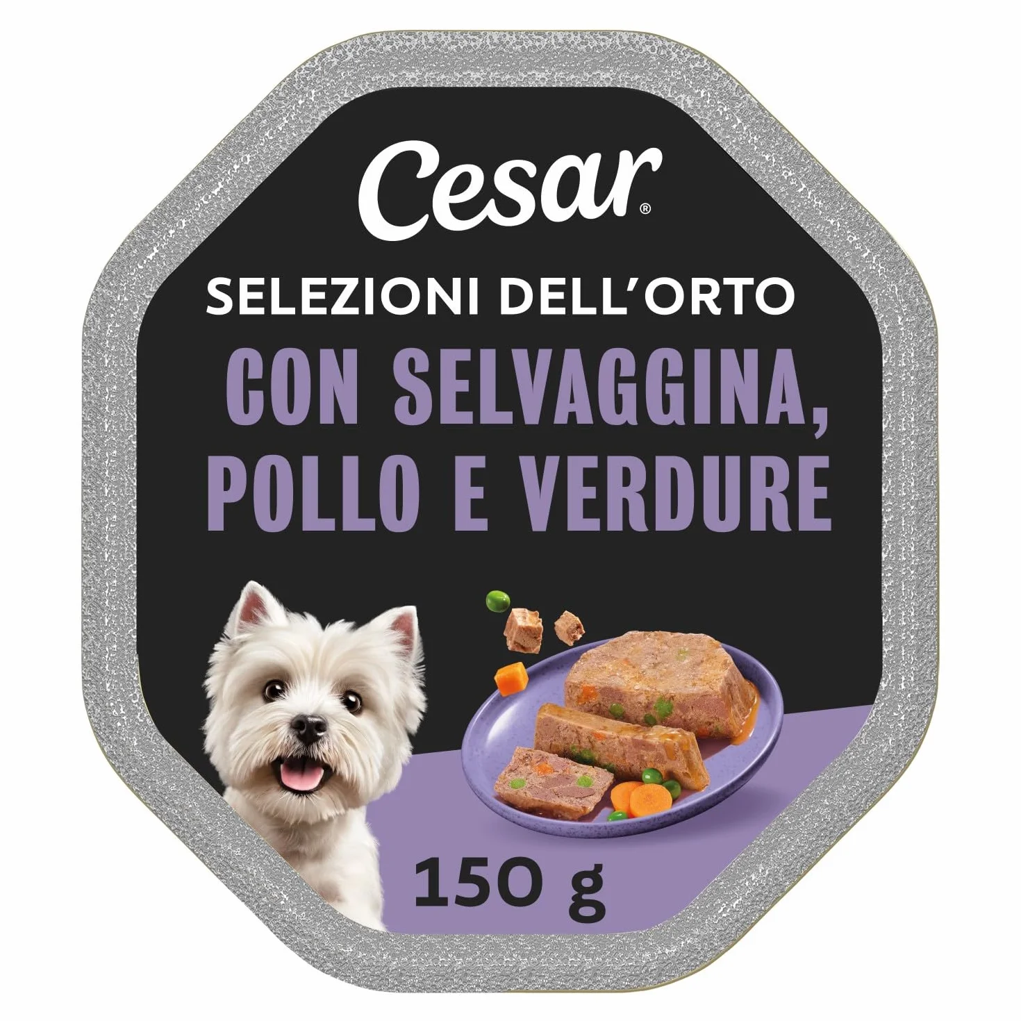 Cesar Selezione dell'orto Cibo per Cane con Selvaggina, Pollo e Verdure 150 g, 14 Vaschette