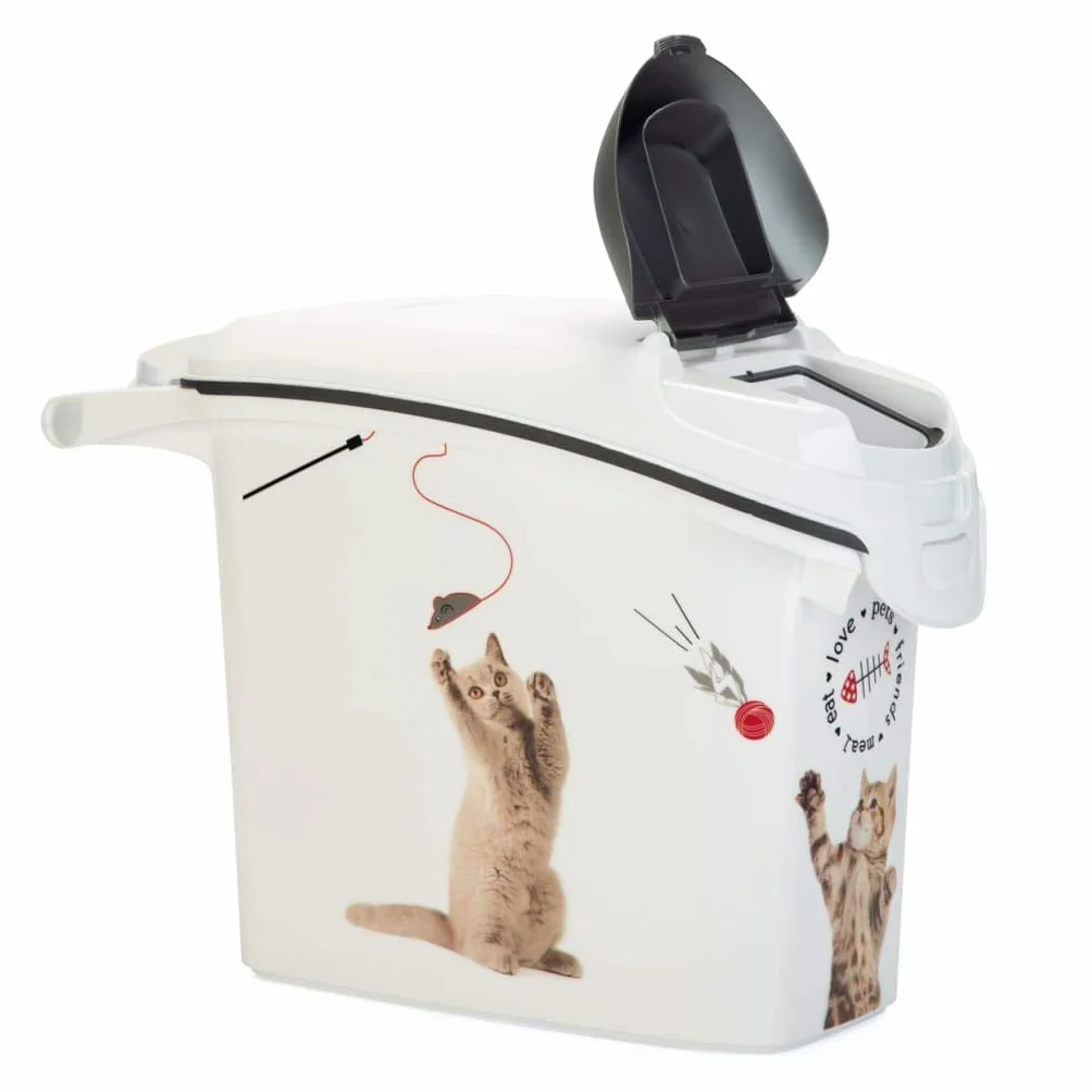 Curver Contenitore per Alimenti da 6 kg per Gatto, 15 L, Bianco, 23 x 50 x 36 cm