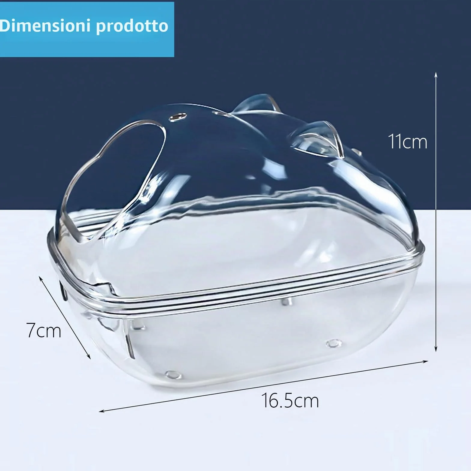 Scatola da bagno di sabbia per criceto trasparente – Casa da bagno smontabile antipolvere per roditori – fornita con 2 pale
