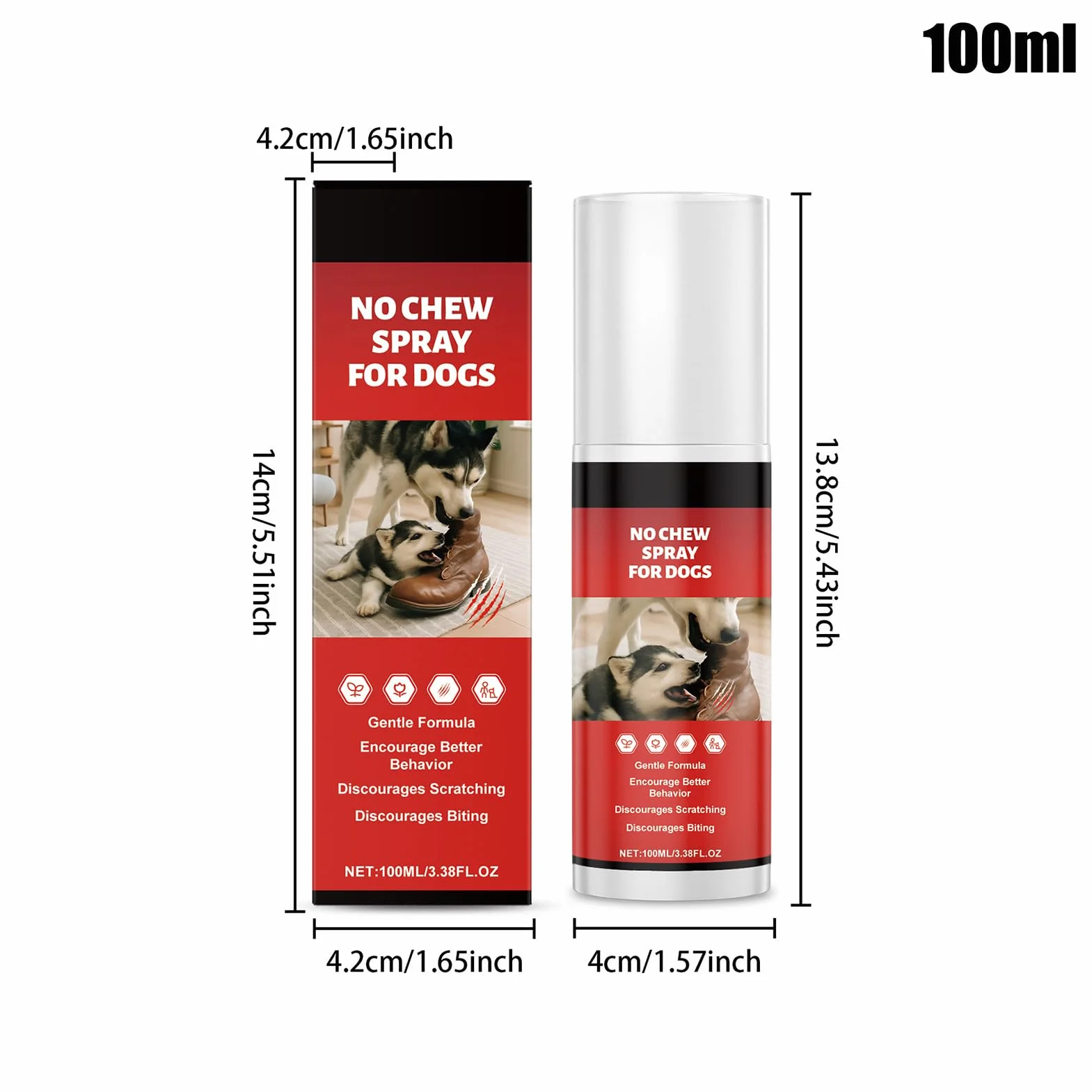 Generico Spray Anti Morso per Cani,100ml Spray Masticazione Immediato | Formula Delicata dal Sapore Amaro Naturale per Gatti e Coniglietti