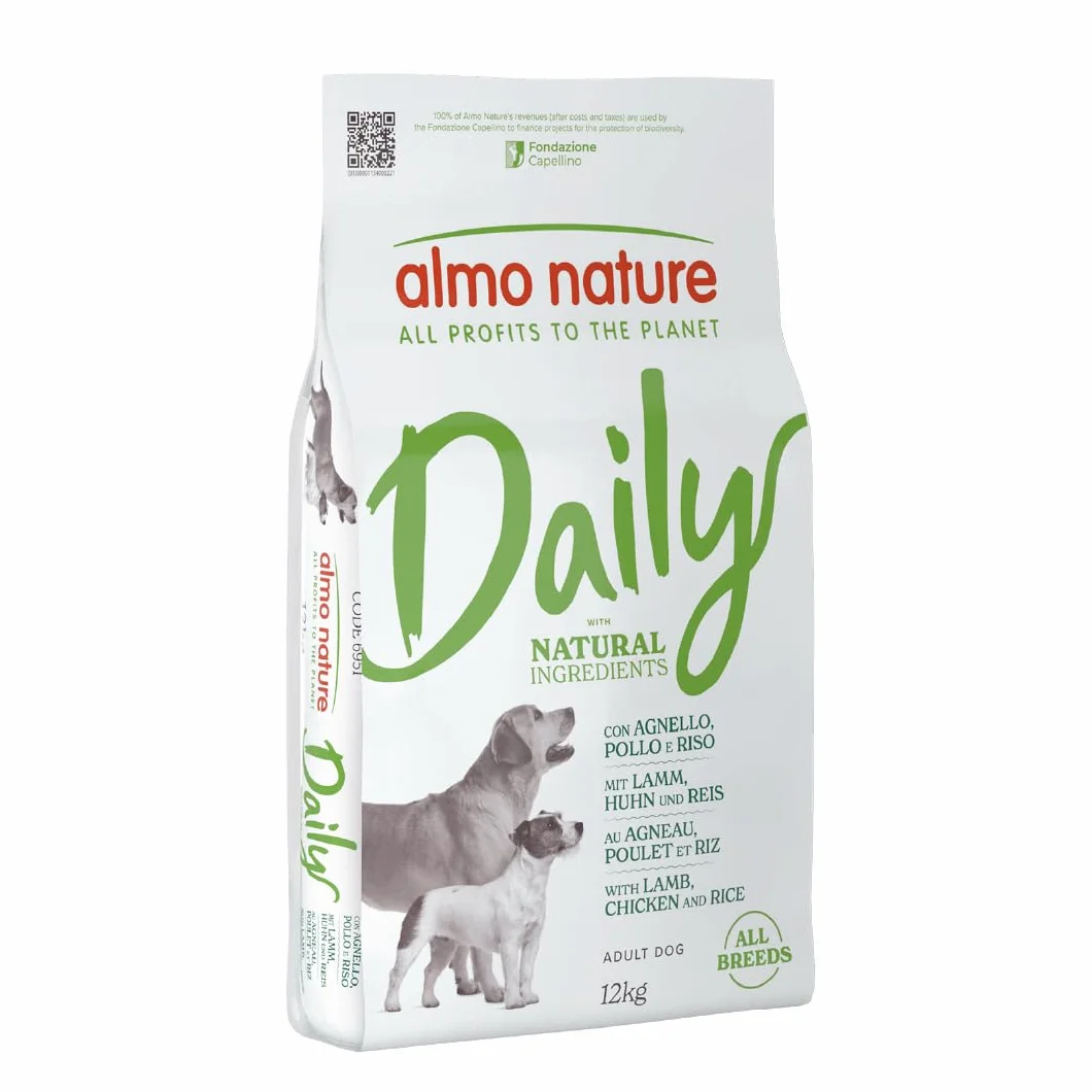 Almo Nature Daily Crocchette per Cani Adulti Agnello Pollo Riso Cibo Secco Completo 12 kg