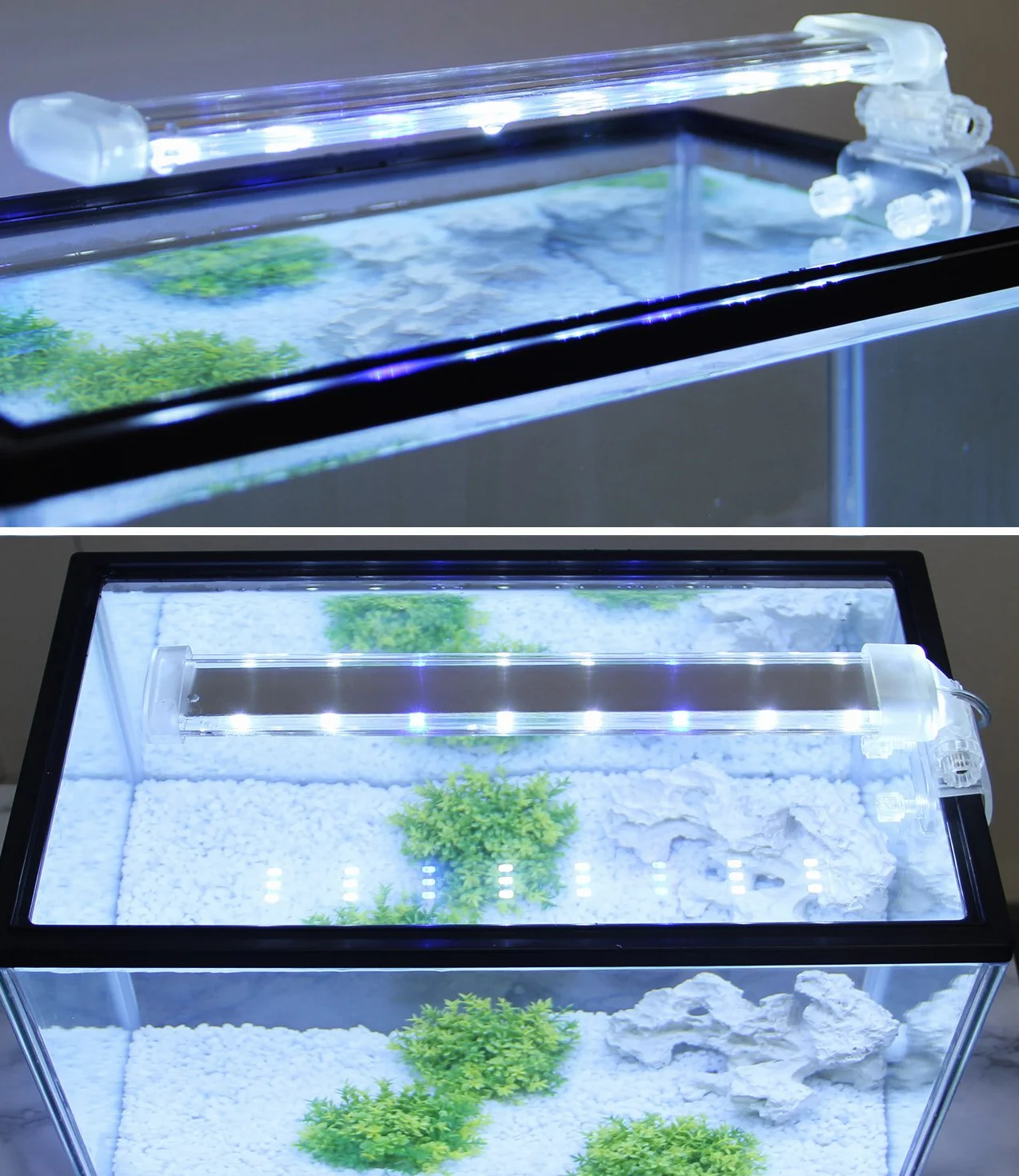 BPS® - Lampada per acquario a LED, illuminazione per piante subacquee, luce bianca e blu, 2 modelli a scelta 4 W/8 W