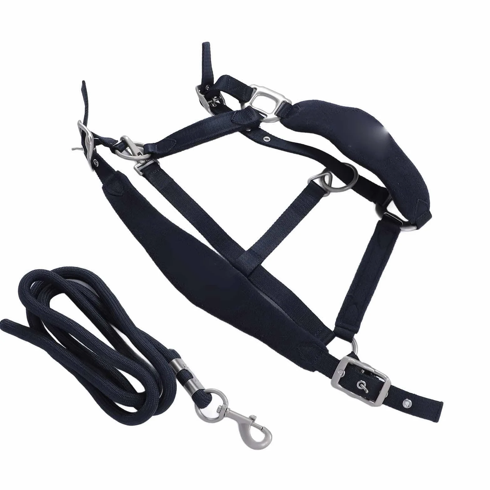 Tbest Set Cavezza per Cavallo, Set Guinzaglio Regolabile per Cavezza Briglia da Addestramento per con Guinzaglio da 2 M per Addestramento