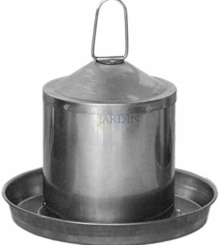 Suinga Abbeveratoio per polli 2L, in acciaio inox, antiruggine, senza BPA, senza bordi pericolosi, erogatore d'acqua per polli, 24x19 cm