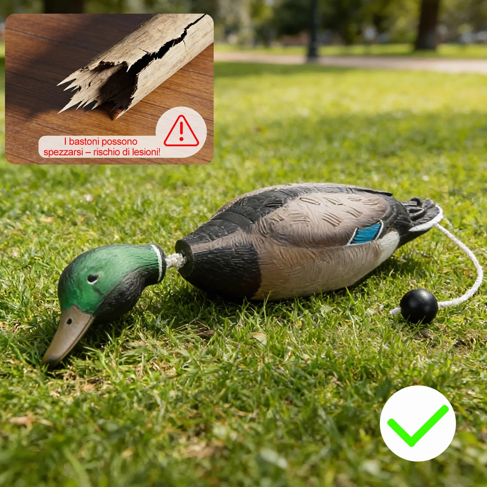 Dummy per Addestramento Cani, Dummy da Riporto Anatra con Codolo da Lancio, Dummy Impermeabile per Addestramento Cani, Anatra in Eva, Finto Cercitore per Cuccioli oi da Caccia Adulti