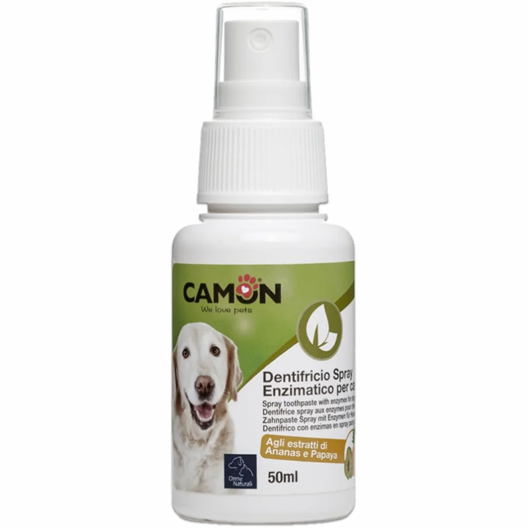 CAMON Dentifricio Spray Enzimatico per Cani e Gatti, Contro Placca Batterica, 50ml