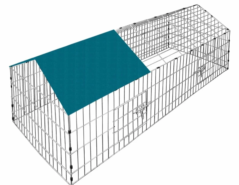 CADOCA® Recinto Conigli Esterno 180x75x75cm Conigliera con Protezione Solare Giardino Gabbia Animali Porcellini India Lepri