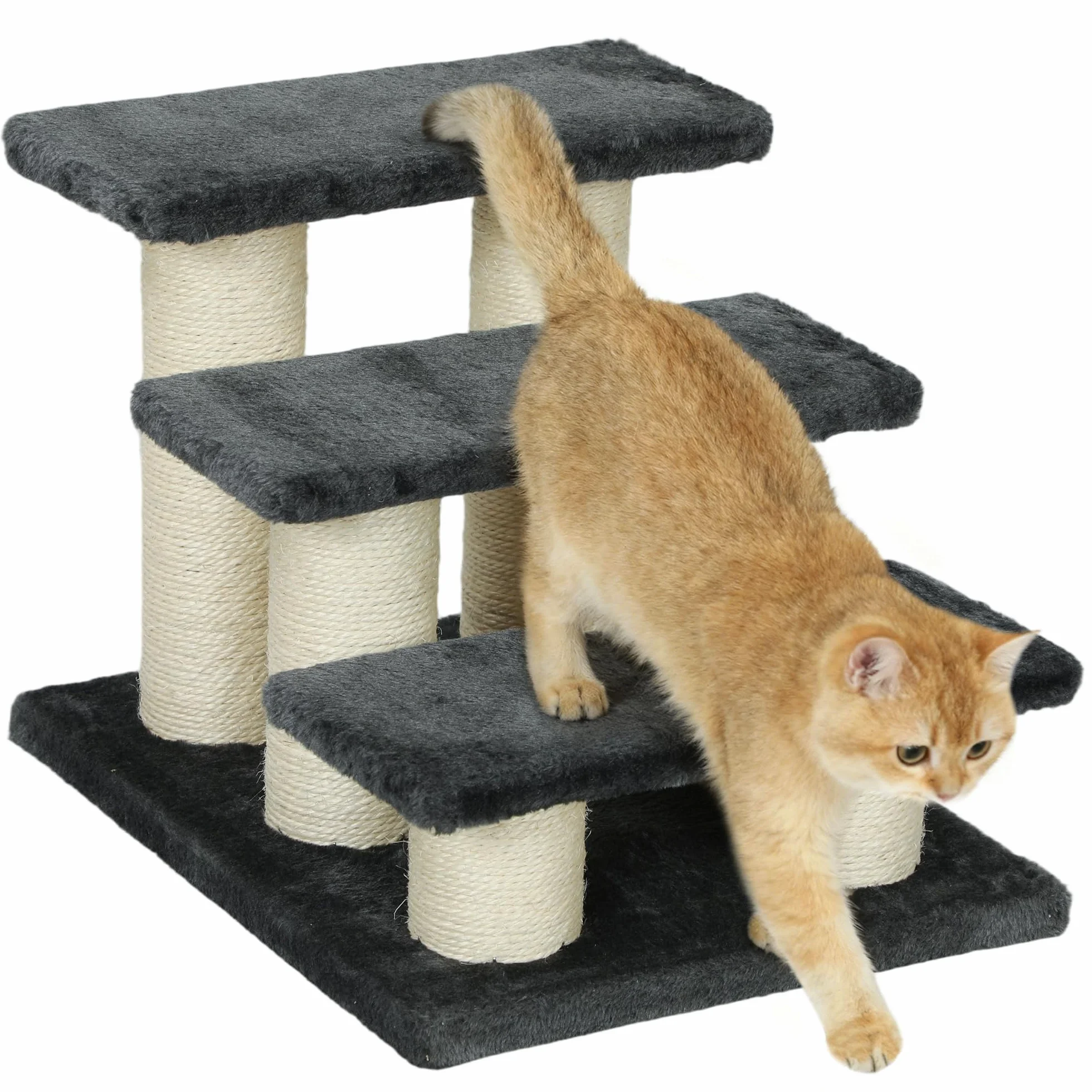 PawHut® Scale per gatto e cane, 3 Livelli, Grigio, Modello 4