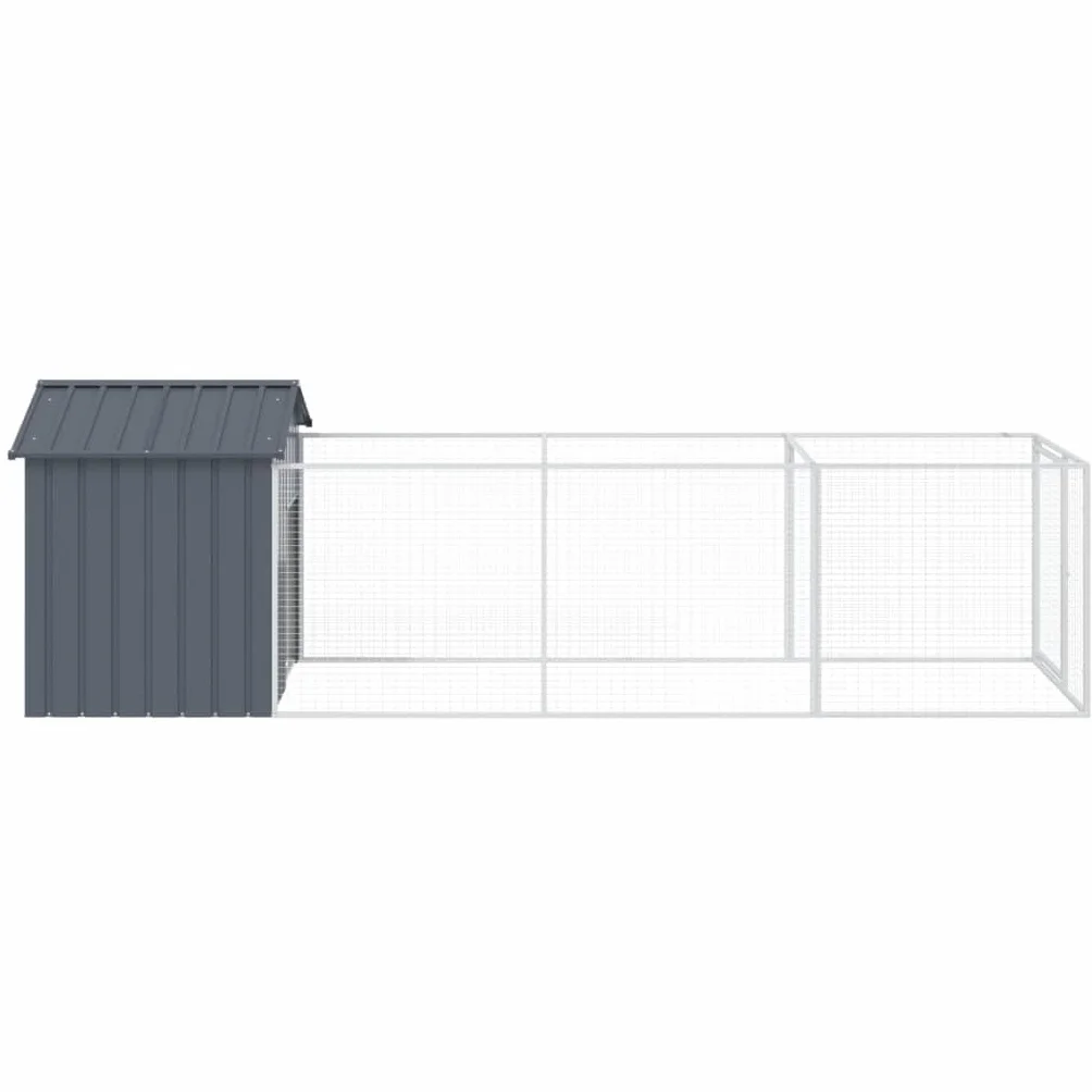 Gabbia per Cani da Interno con Tetto Antracite, Box e Recinto, Casetta 117x405x123 cm in Acciaio Zincato