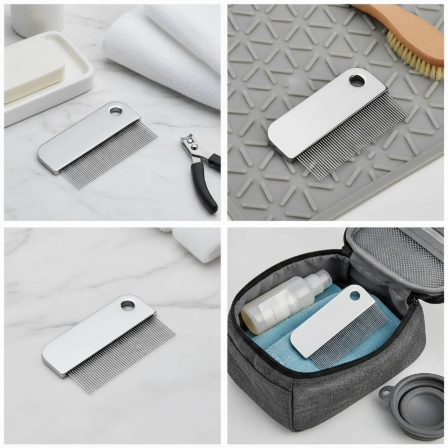 Mini Pettine Viso per Animali Pettine Toelettatura Pettine Dettagli Pettinino Metallo in Alluminio Controllo Preciso Zone Sensibili Occhi Orecchie Adatto per Casa Viaggio Toelettatura Professionale
