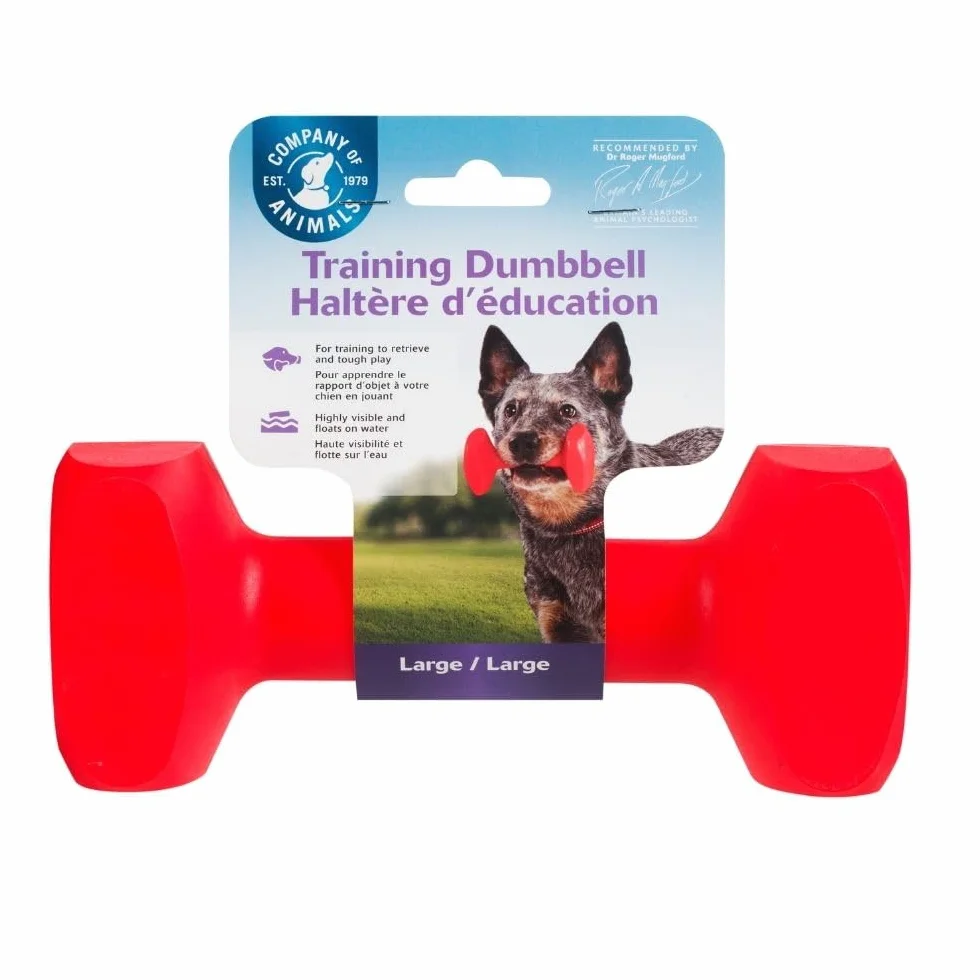 Company of Animals Training Dumbbell - Galleggiante, lancio a lungo raggio, gioco classico per il riporto, addestramento cuccioli e da caccia. Accessorio per cani. Per cani di taglia grande (Taglia L)