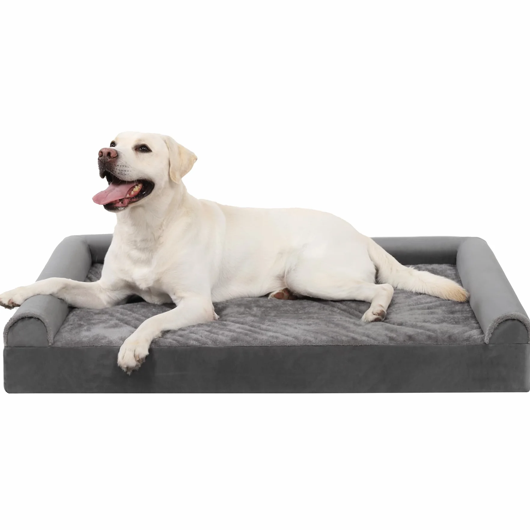KSIIA Cuccia Cane Interno Taglia Grande 121x76x18cm Letto per Cani Sfoderabile Lavabile Grigio XXL